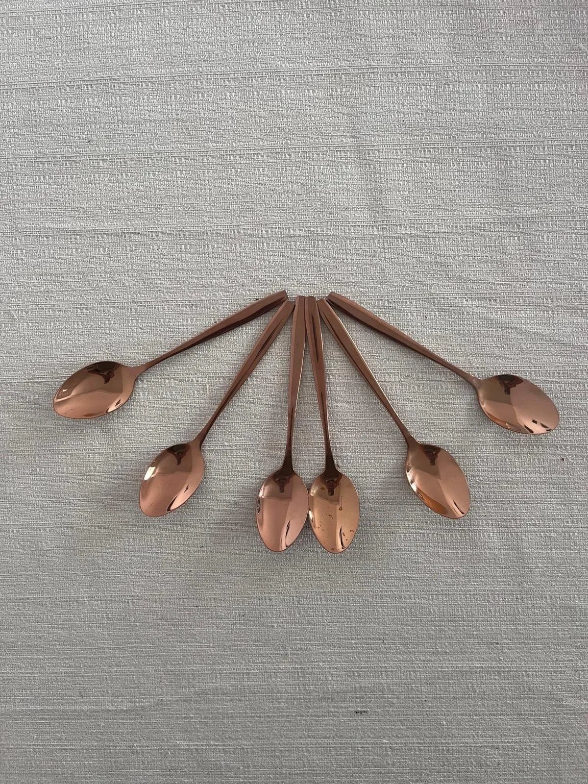 Cucharita postre cobre rosa