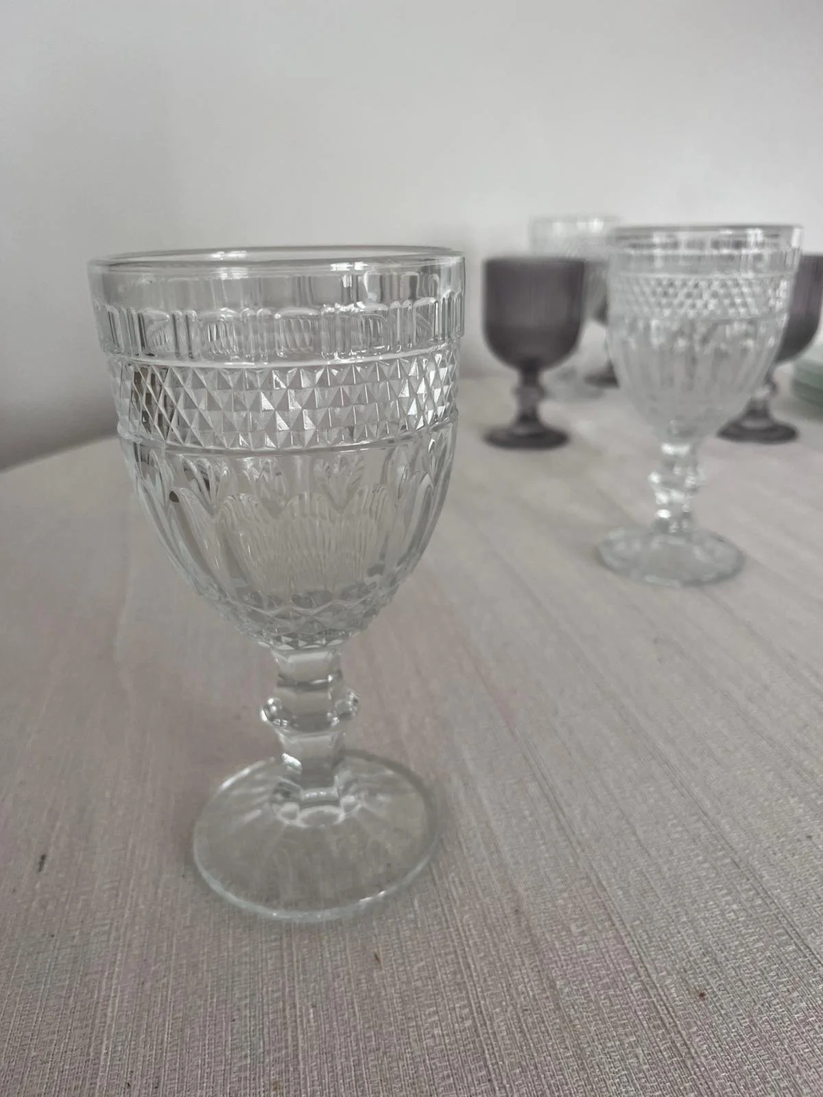 Copa labrada transparente