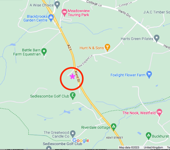 Location map Woodland Retreat