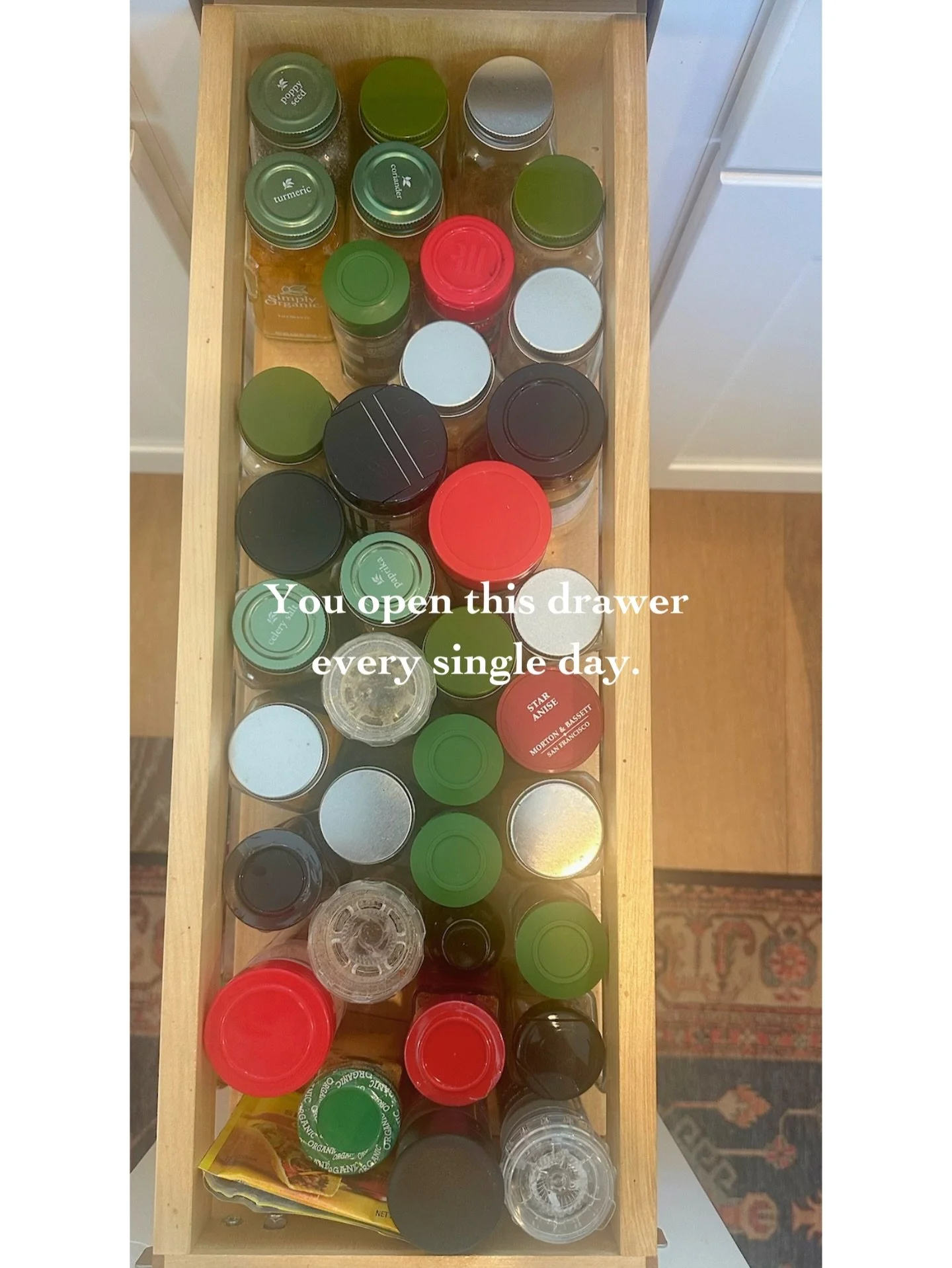 The drawer you open ten times a day deserves ten minutes of intention.
 
Not a Pinterest-perfect spice rack. Just a system that makes sense for how you actually cook.
 
One drawer. A little less chaos, handled. 
 
- The Nesting Collective
 
#raleigh 