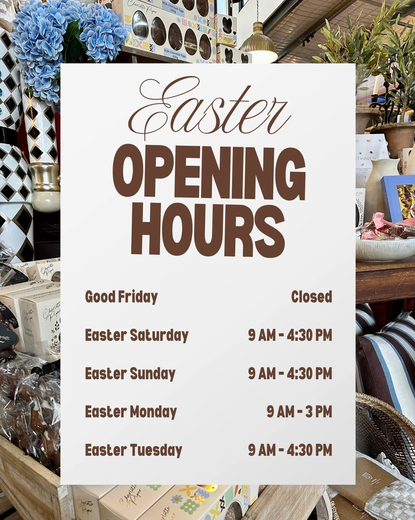 EASTER OPENING HOURS! 🐰 We will only be closed on Good Friday - we can&rsquo;t wait to see you all Easter weekend 💕🐣 #reliquaire