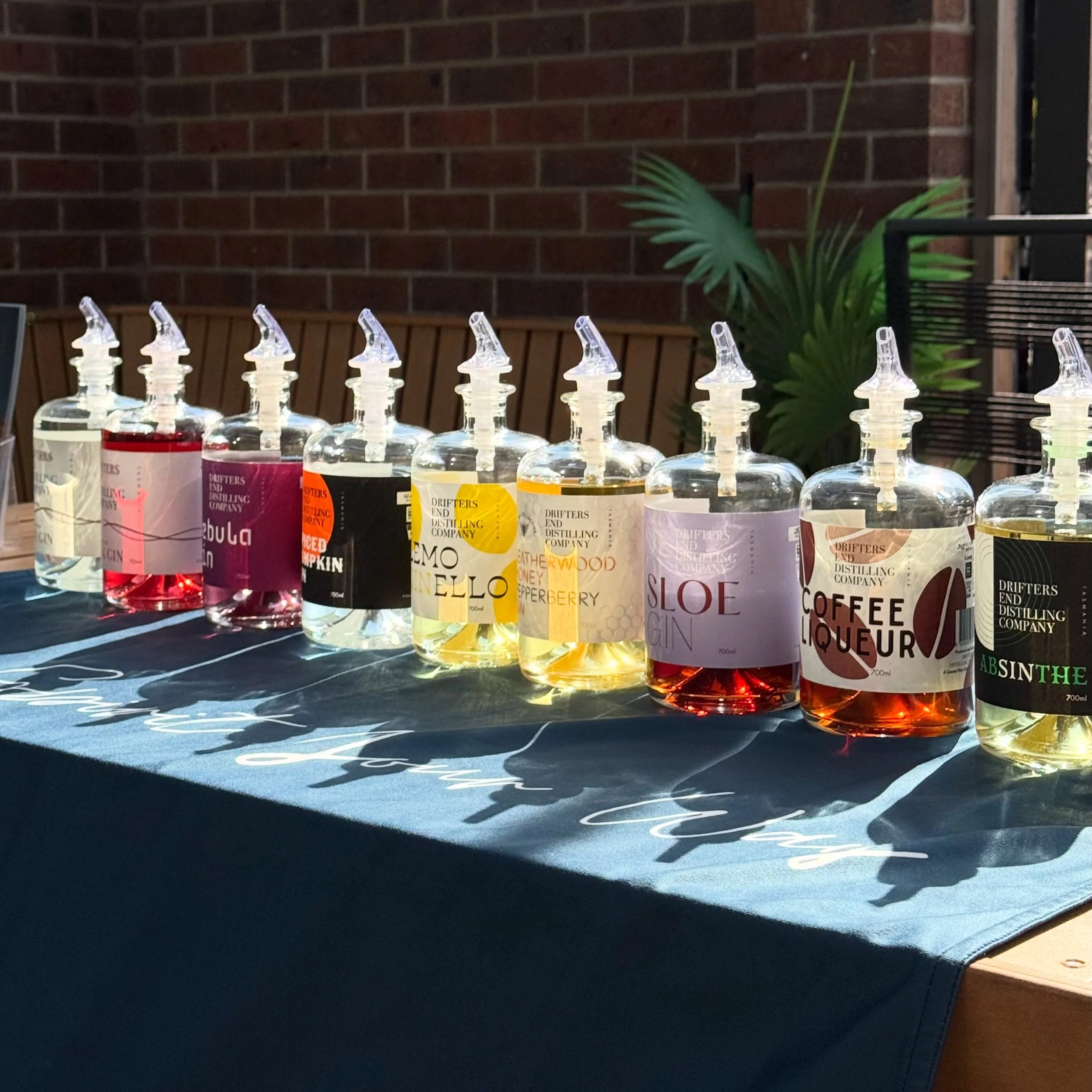 All our favorites lined up ready to taste! ❤️❤️ we love when @drifters_end_distilling_co come to visit 🤌🏼 #reliquaire