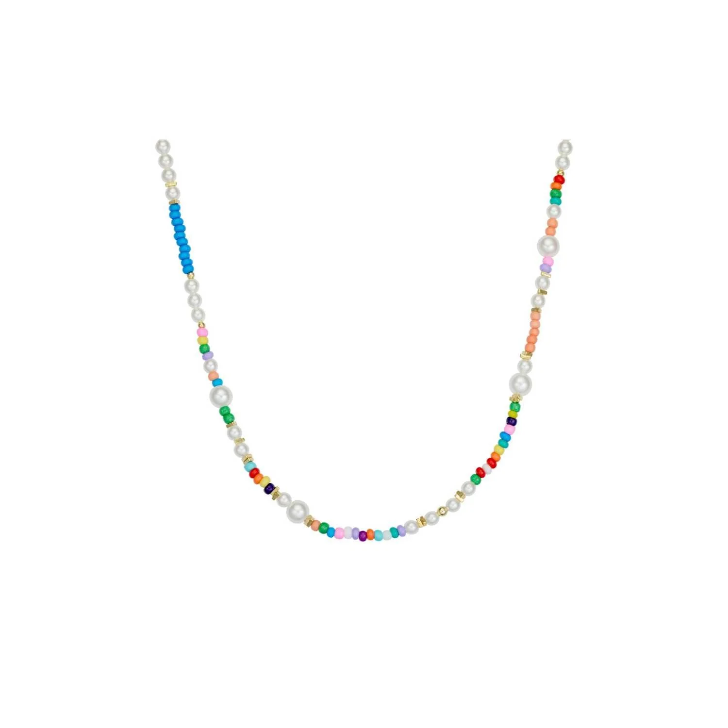 Pearl & Miyuki Bead Necklace Gold