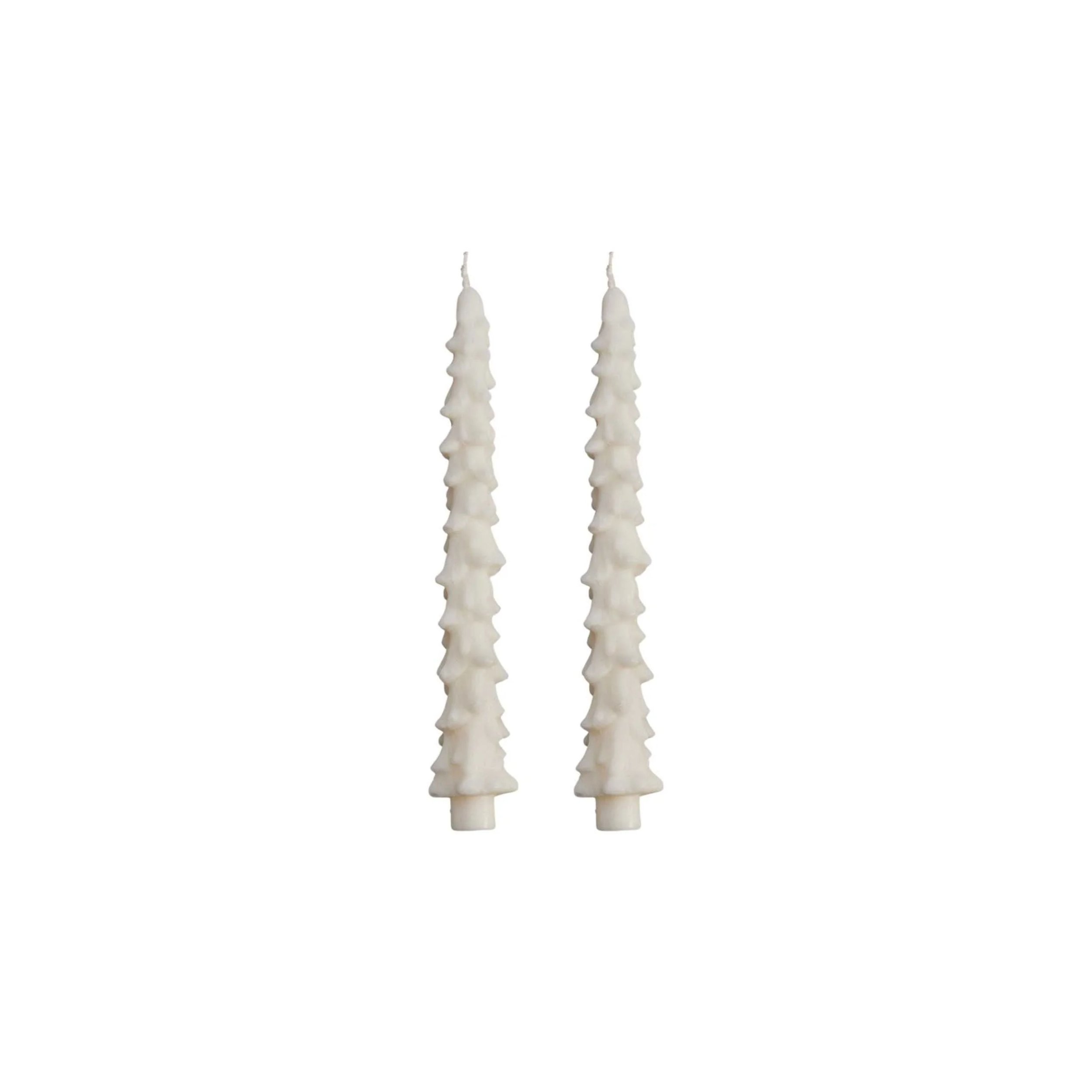 Christmas Tree Stick Candle White Set