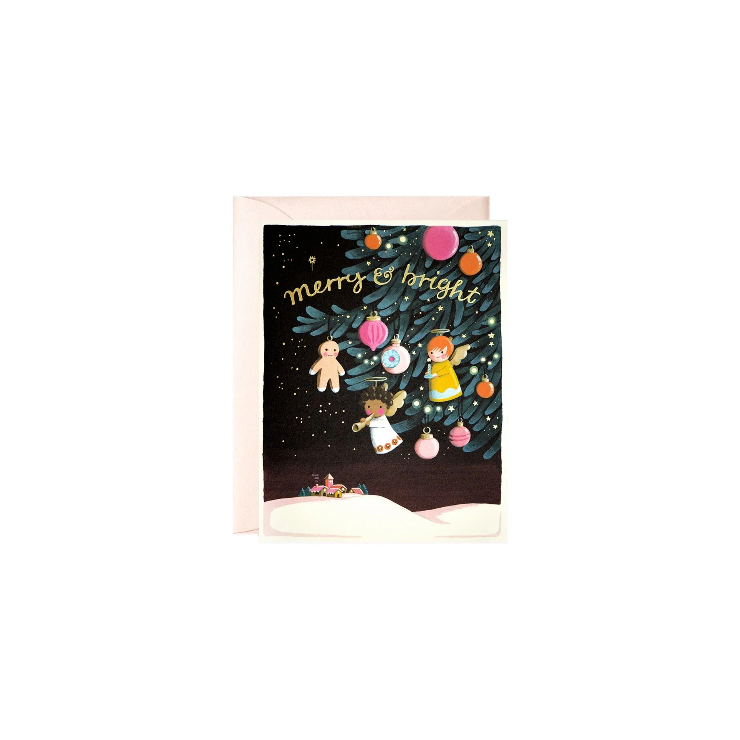 Angel Ornaments Holiday Greeting Card