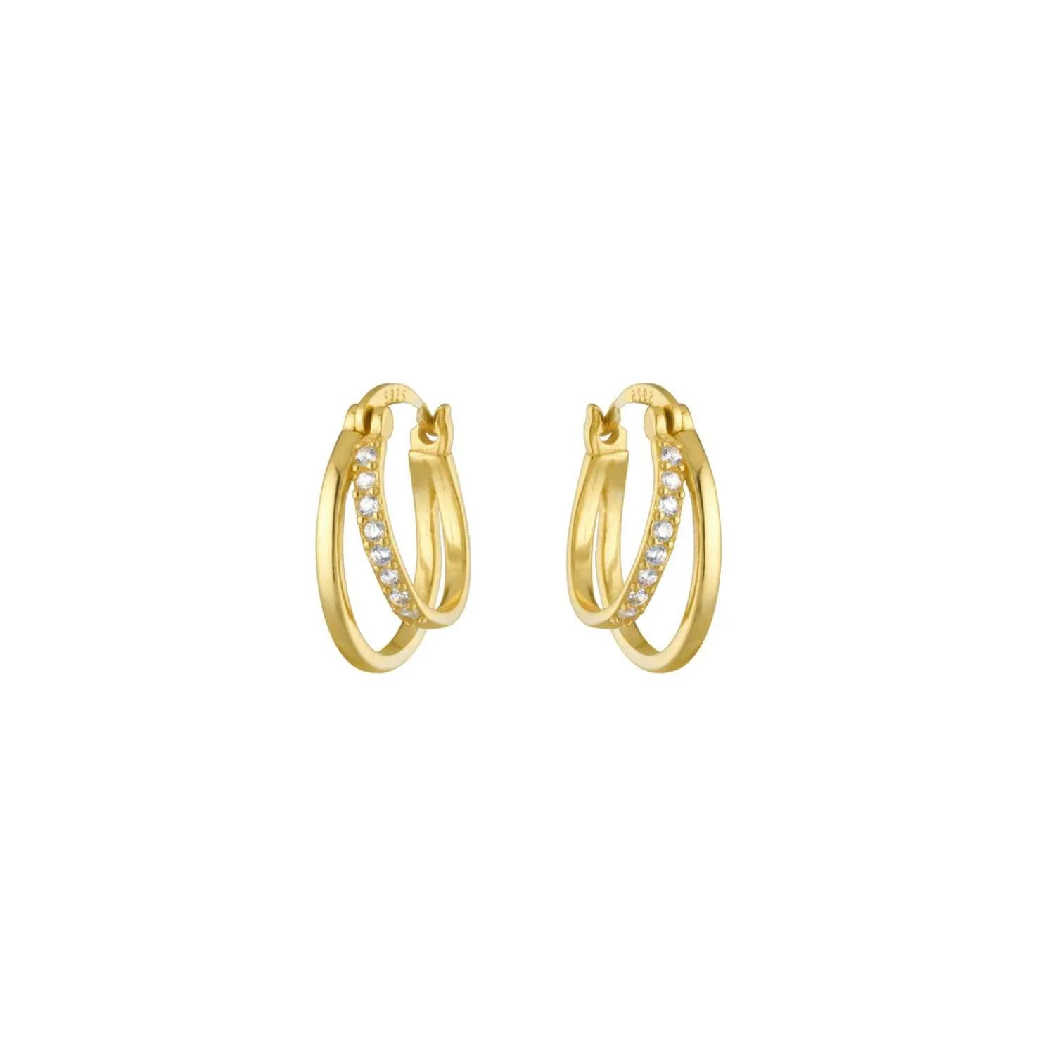 Double Hoop Earrings Gold