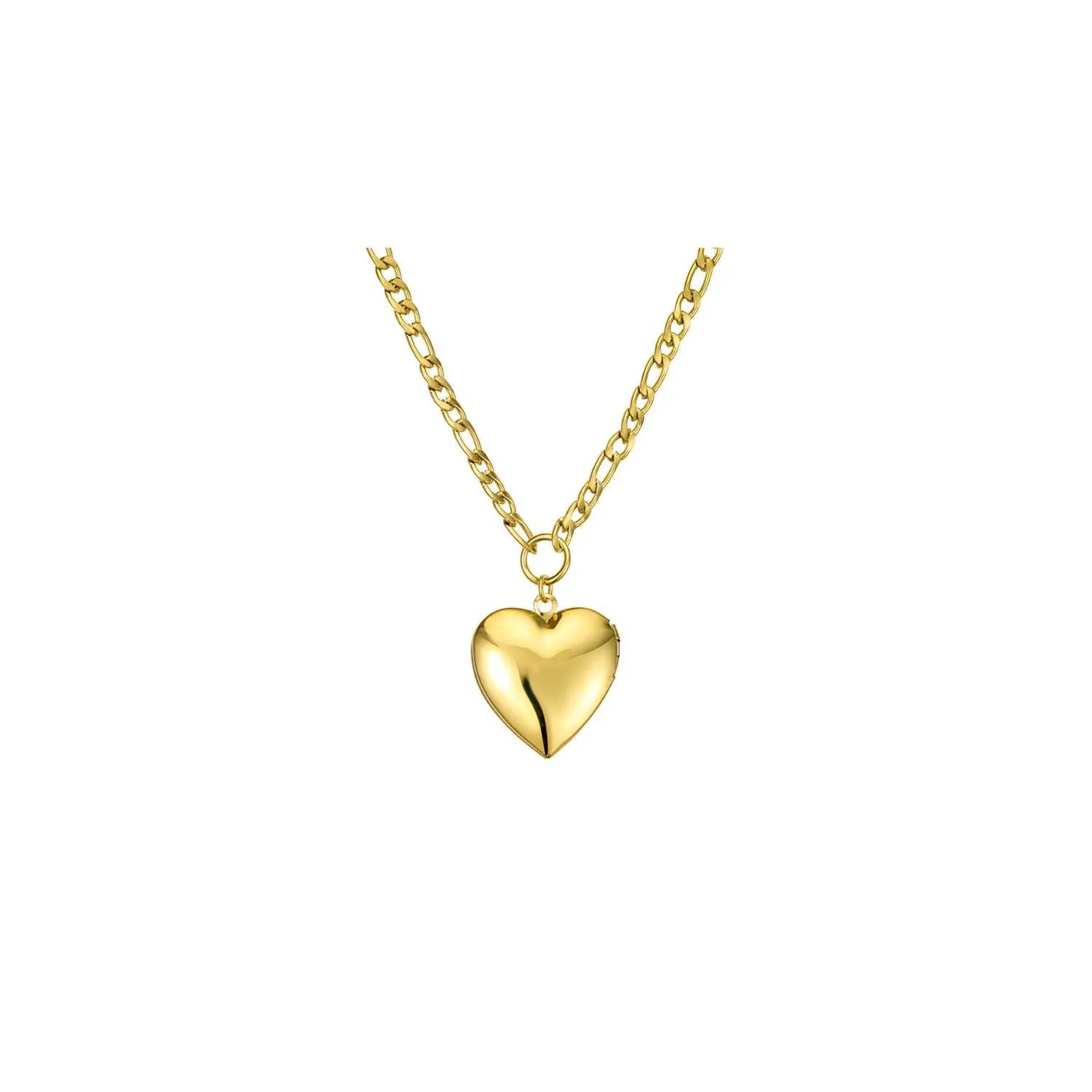 Locket Heart Pendant Necklace Gold