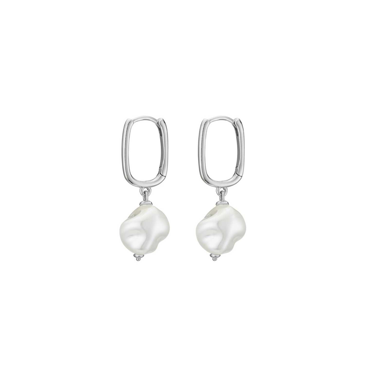 Pearl Drop Earrings Silver