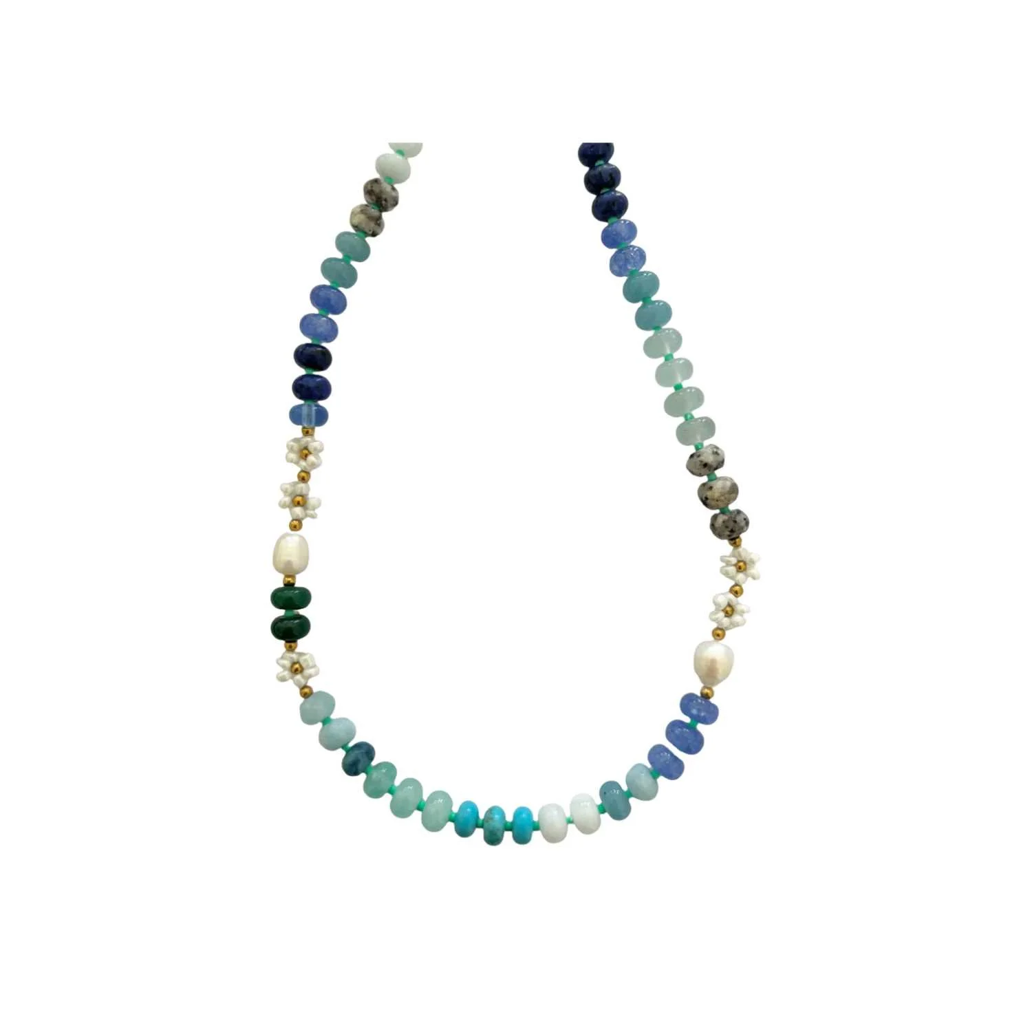 Blue Flower Garden Necklace