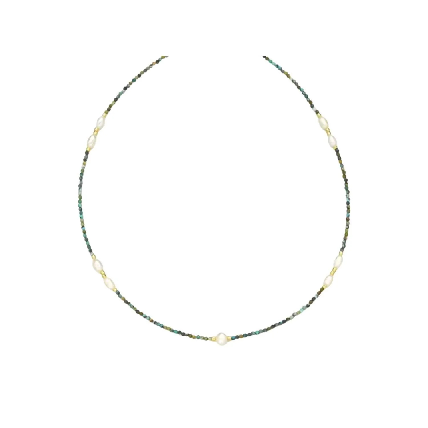 Boheme Pearl Turquoise Choker Necklace