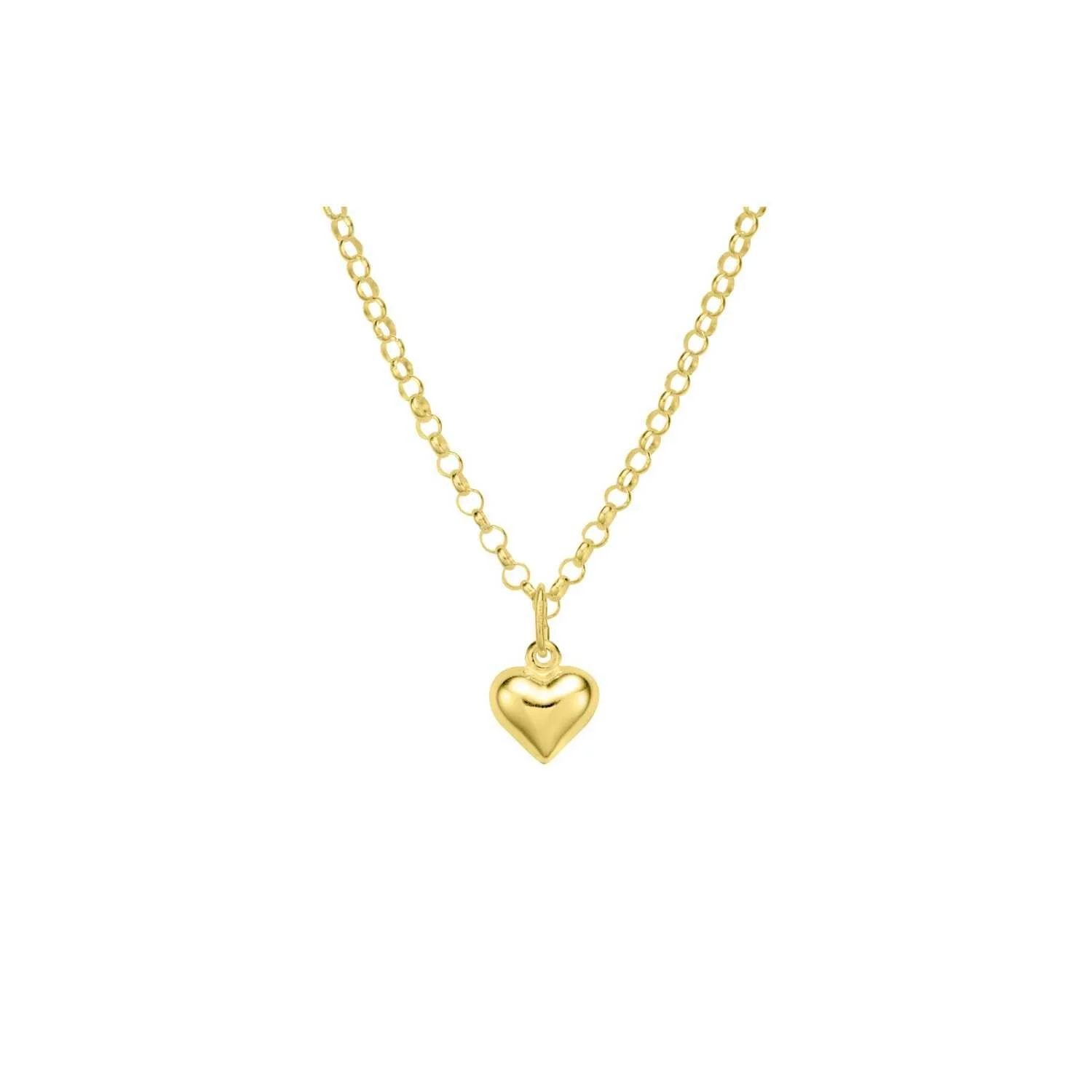 Heart Pendant Chain Necklace Gold