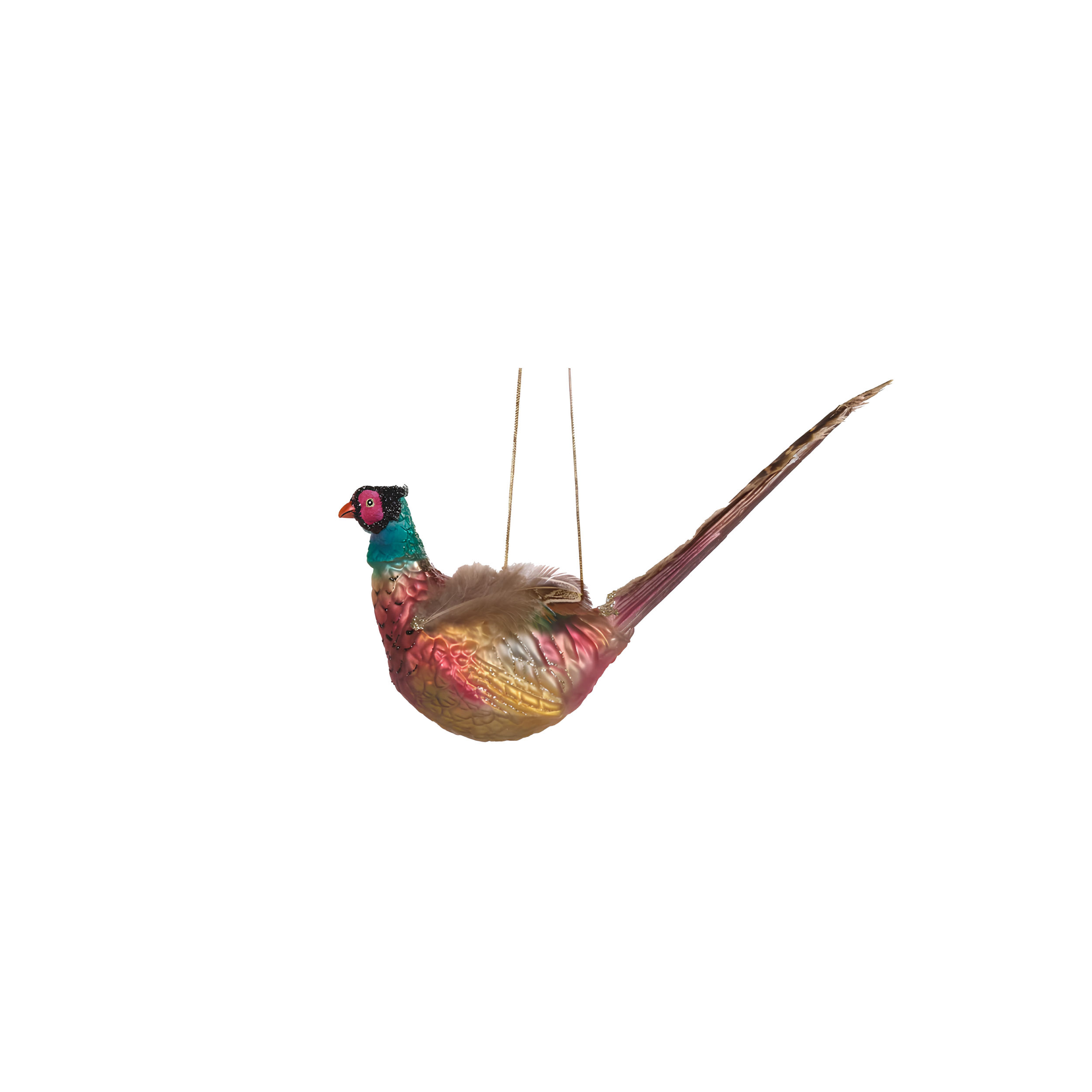 Glass Pheasant Hanging Ornament