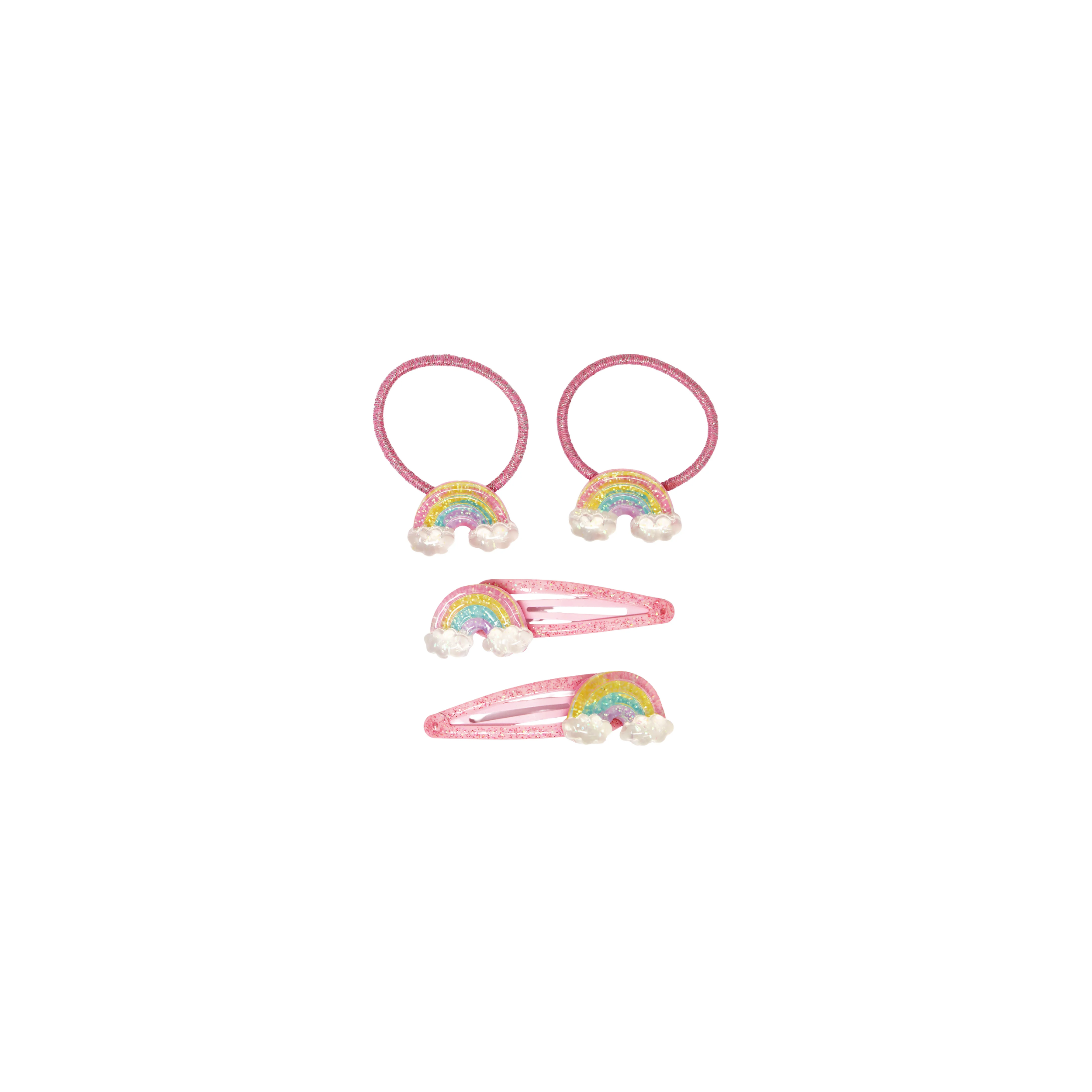 Glitter Rainbow Hair Accessories Set