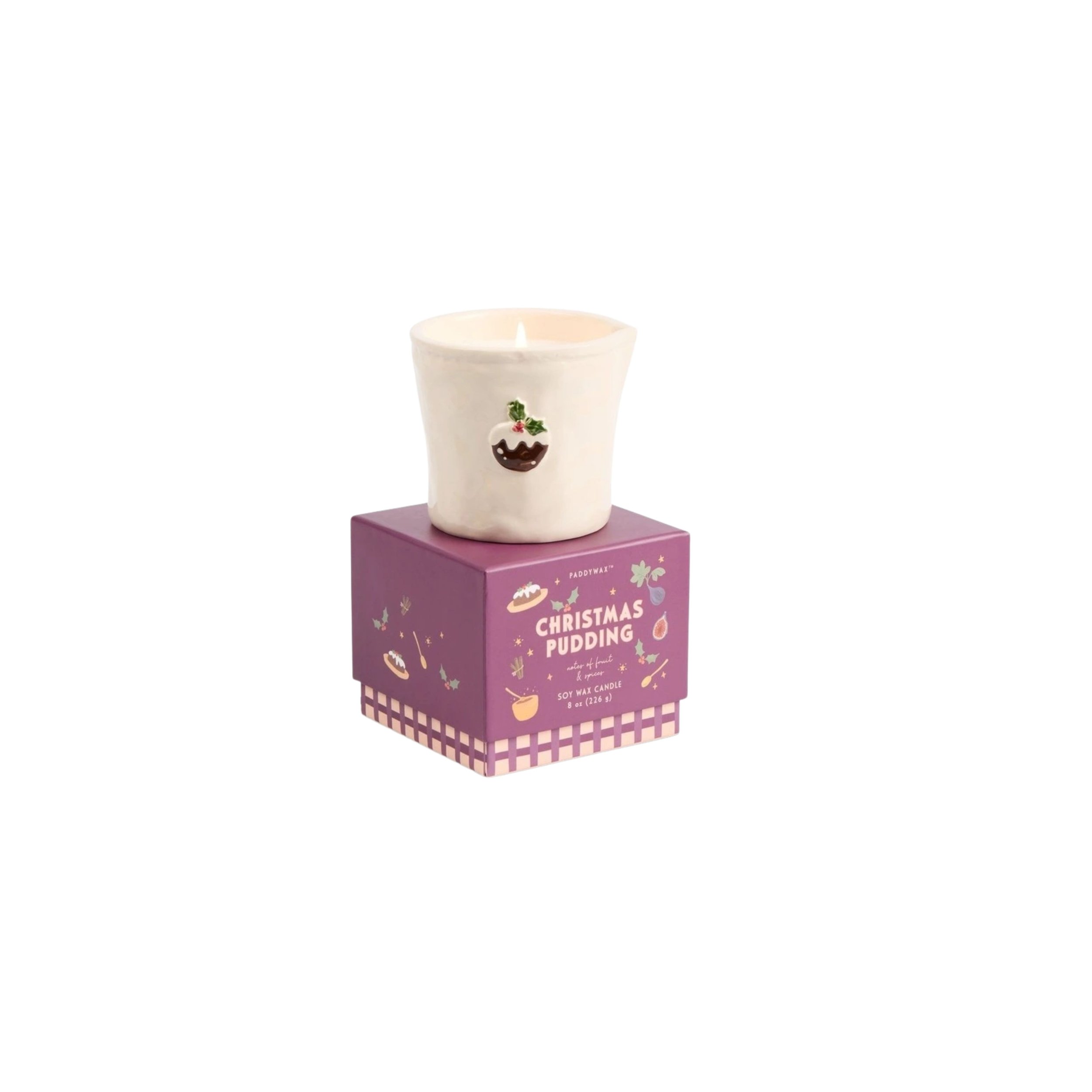 Christmas Pudding Ceramic Candle