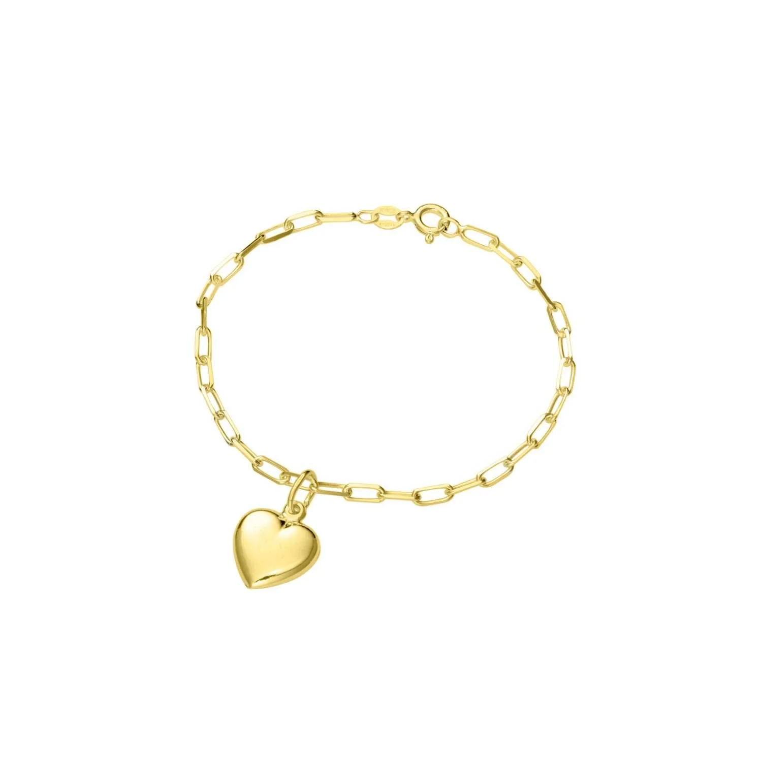 Heart Charm Chain Bracelet Gold
