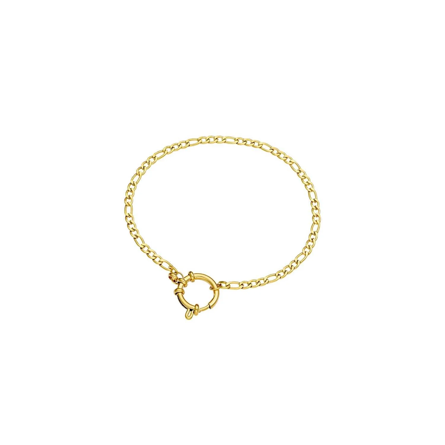 Figaro Link Charm Bracelet Gold