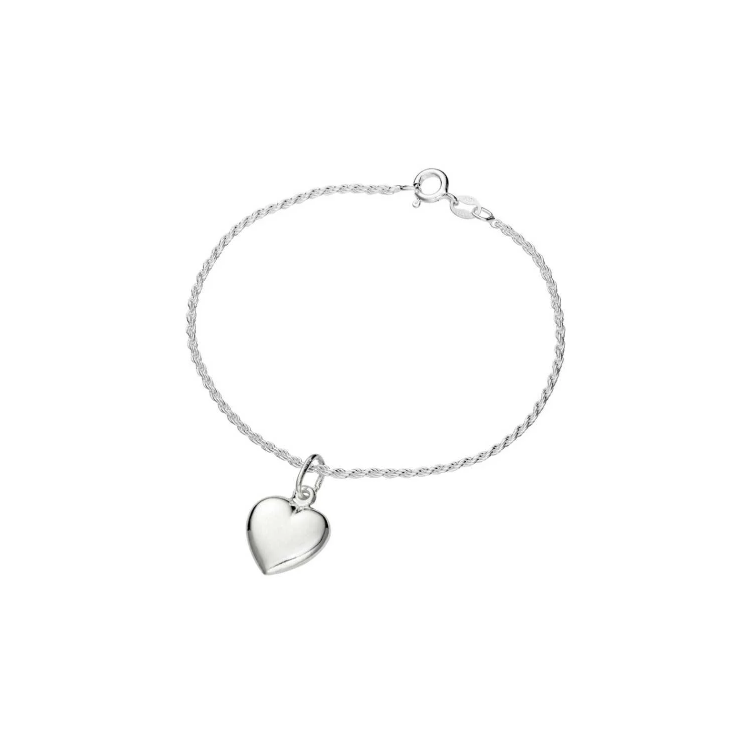 Heart Charm Bracelet Silver