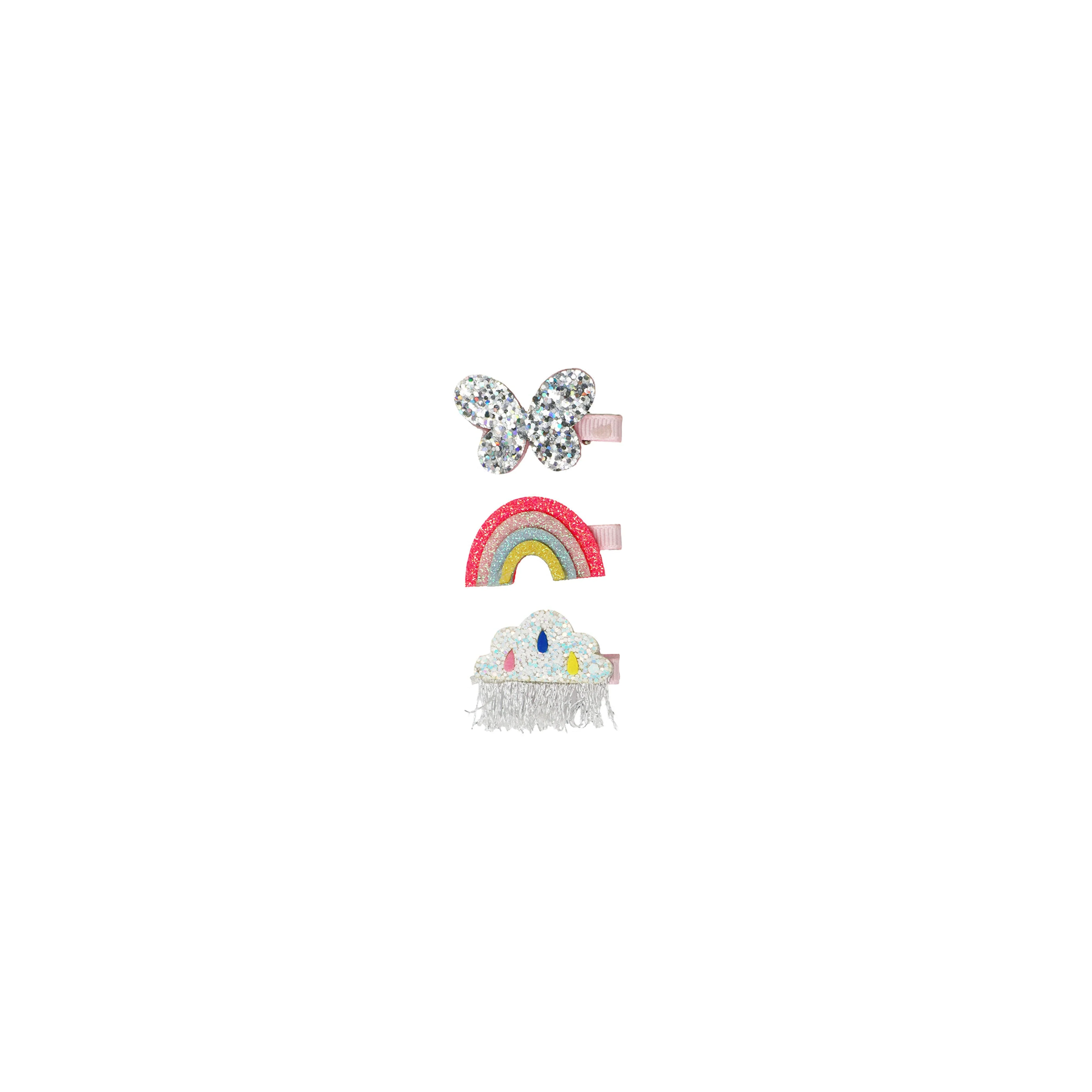 Glitter Rainbow and Cloud Hair Clips