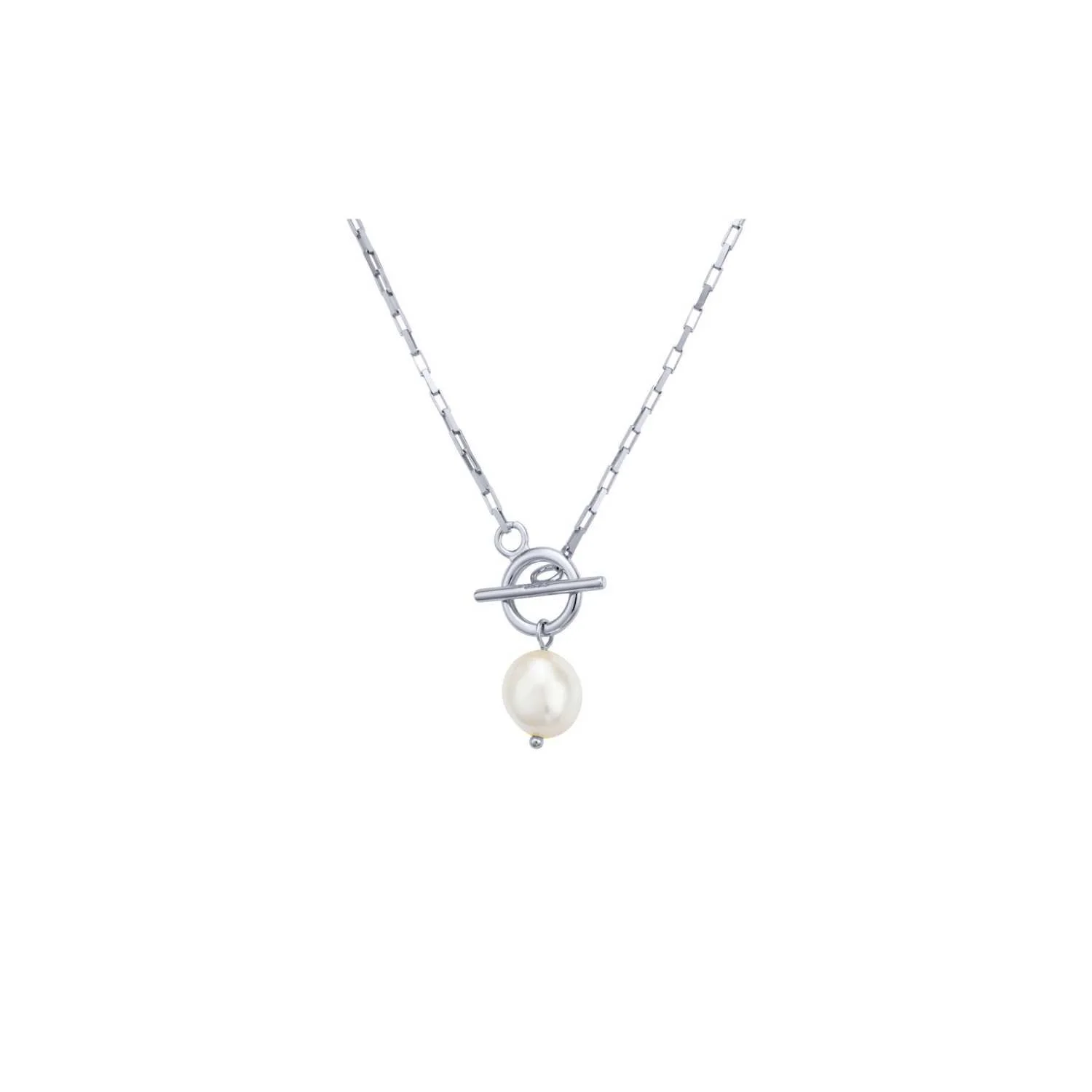 Freshwater Pearl Chain Necklace Silver