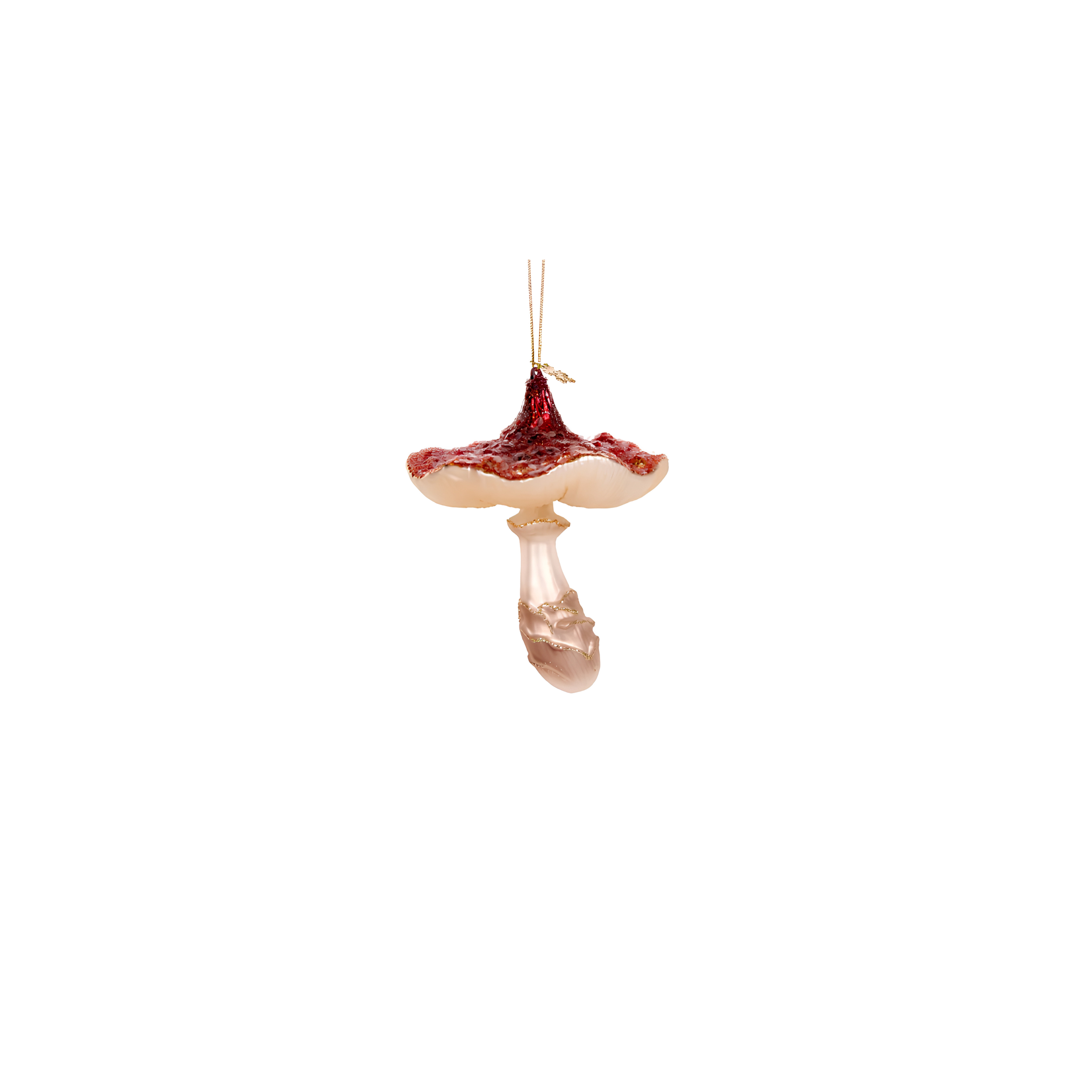 Red Glass Hanging Mushroom