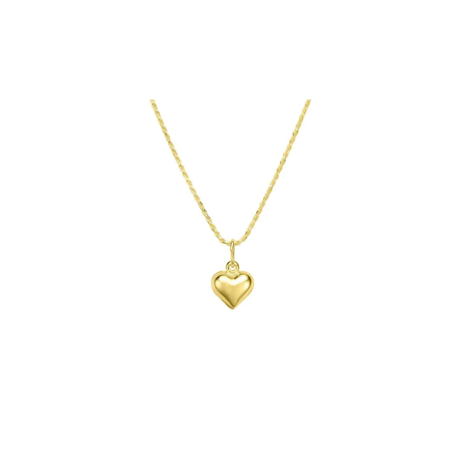 Curved Heart Chain Necklace Gold