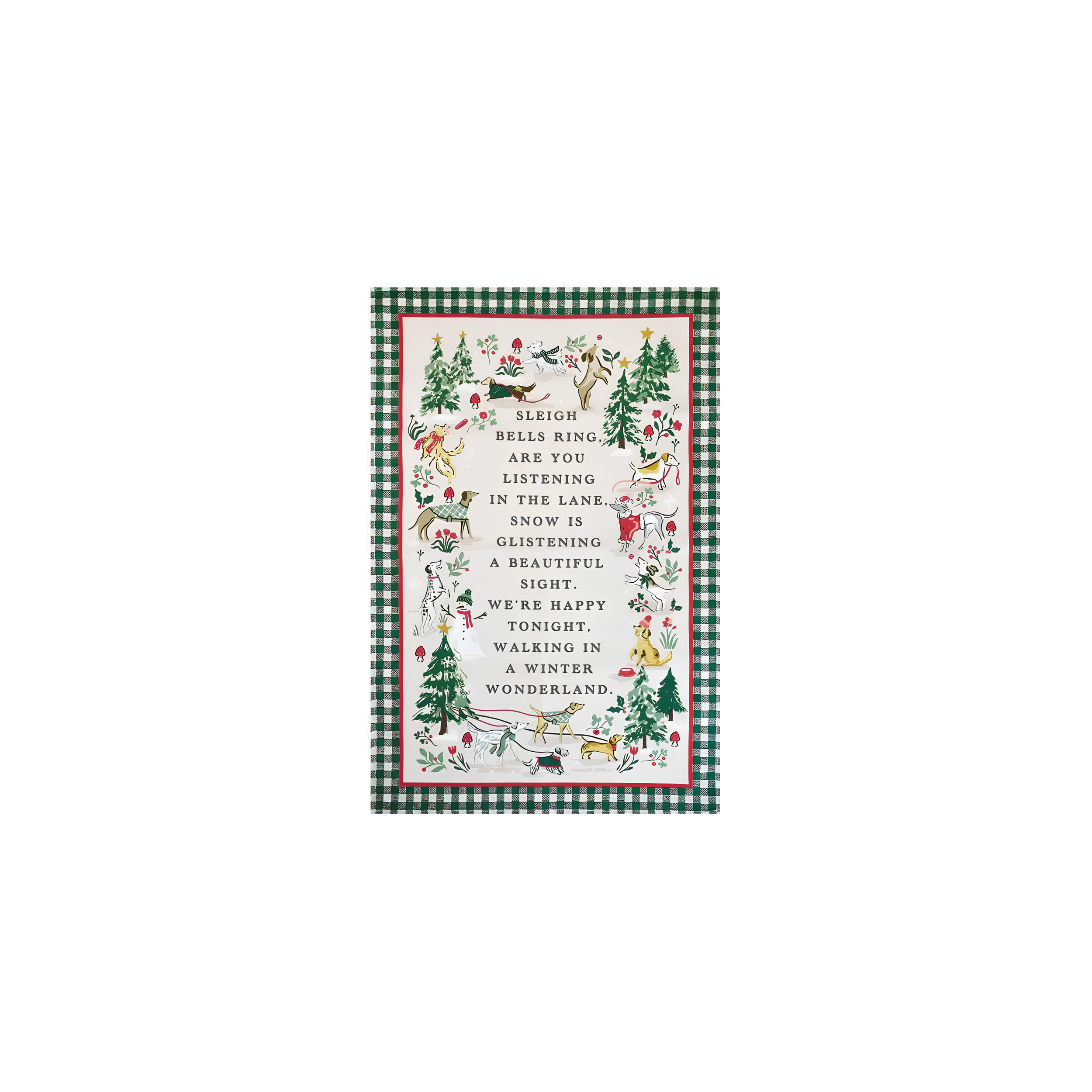 Winter Walkies Cotton Tea Towel