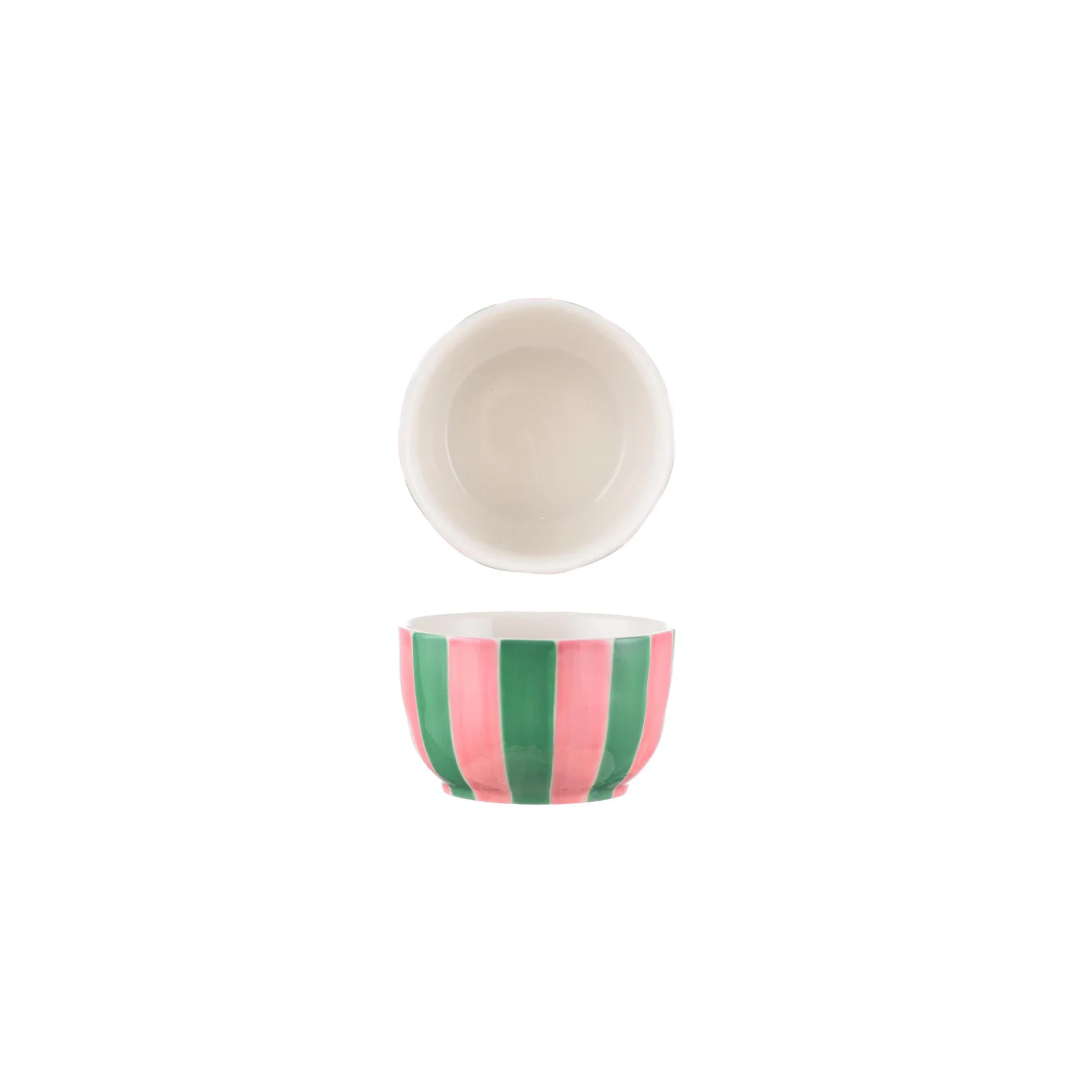 Small Bowl Pink and Green Stripe