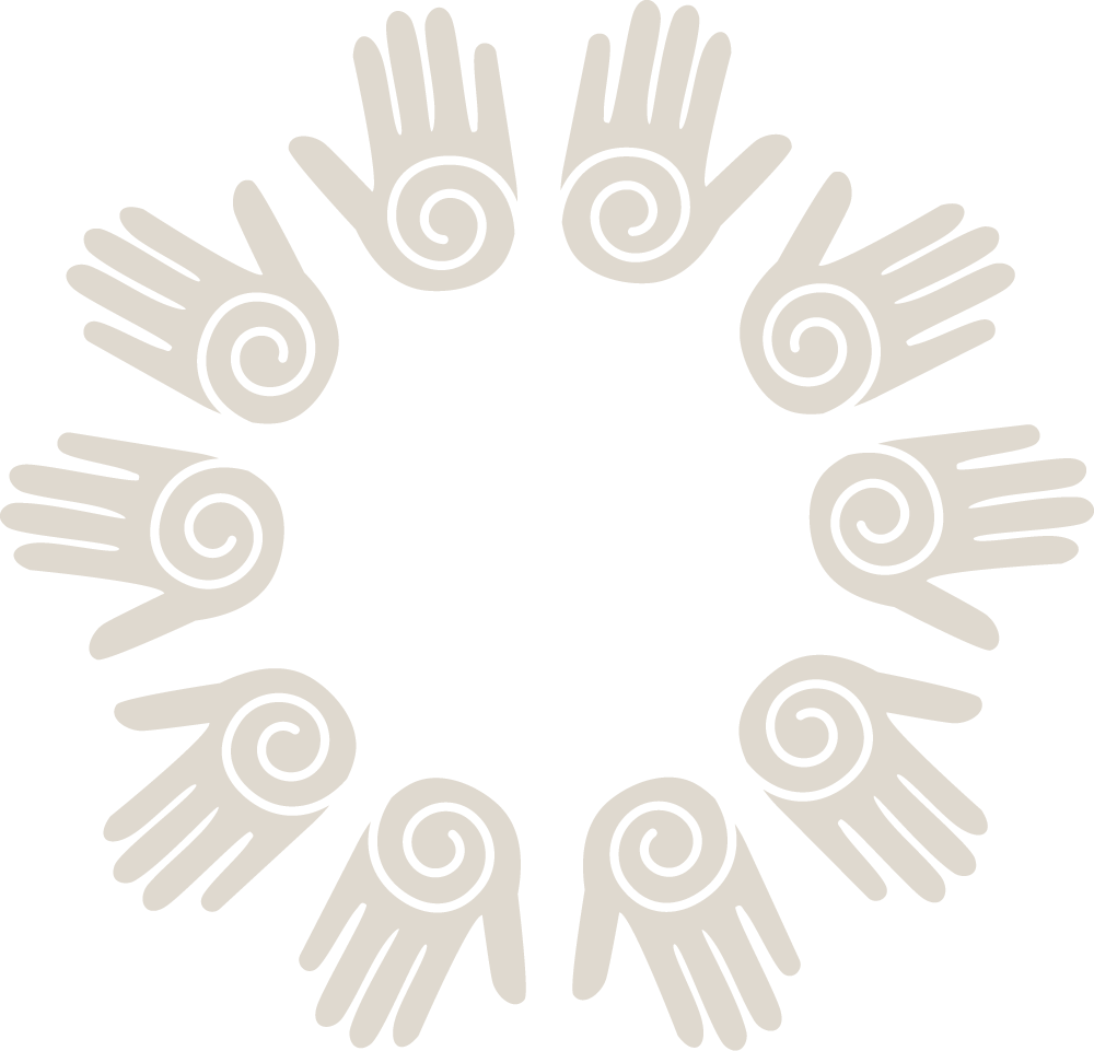 Wreath of off-white hands