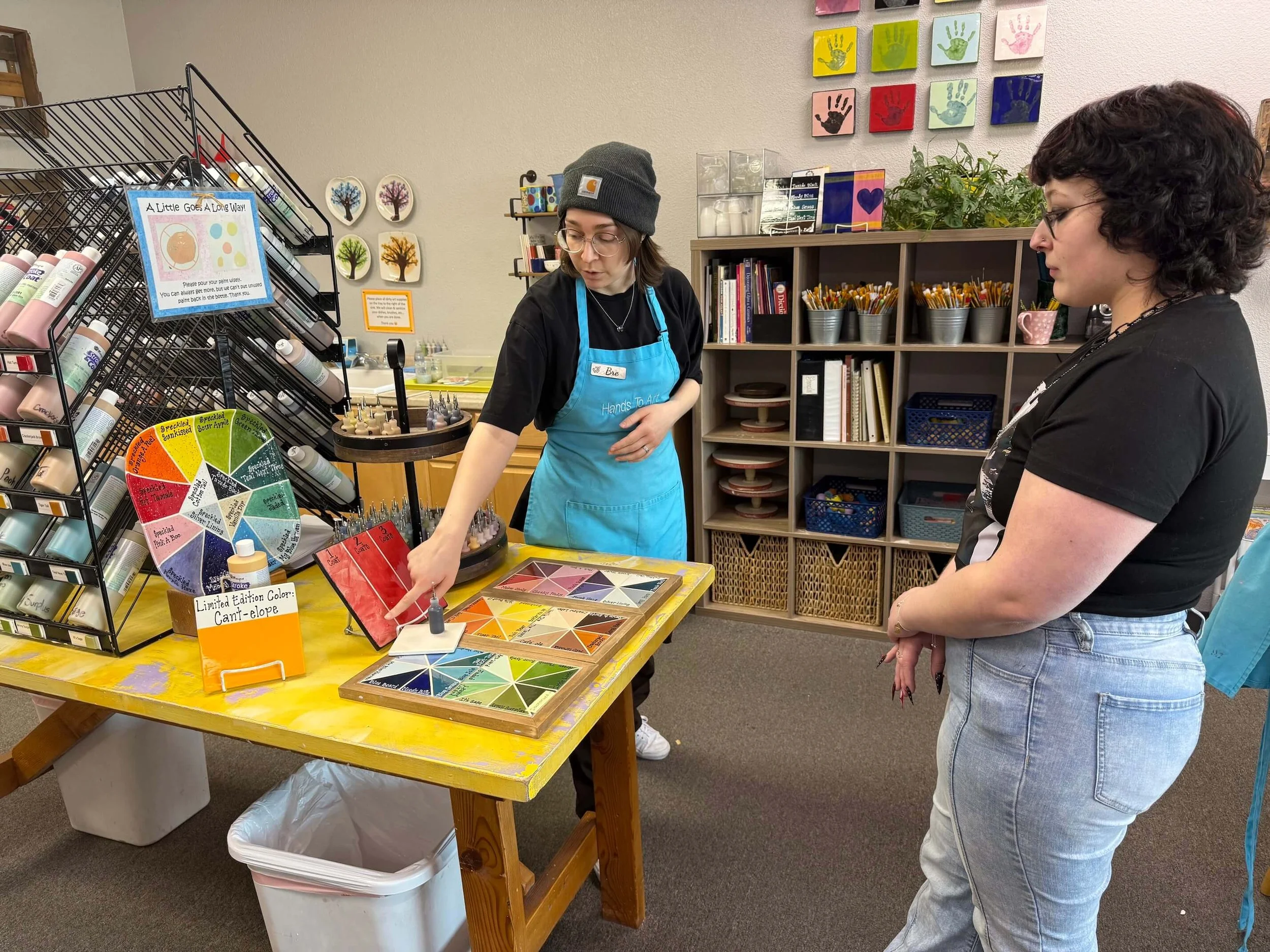 Pottery and paper on a tabletop