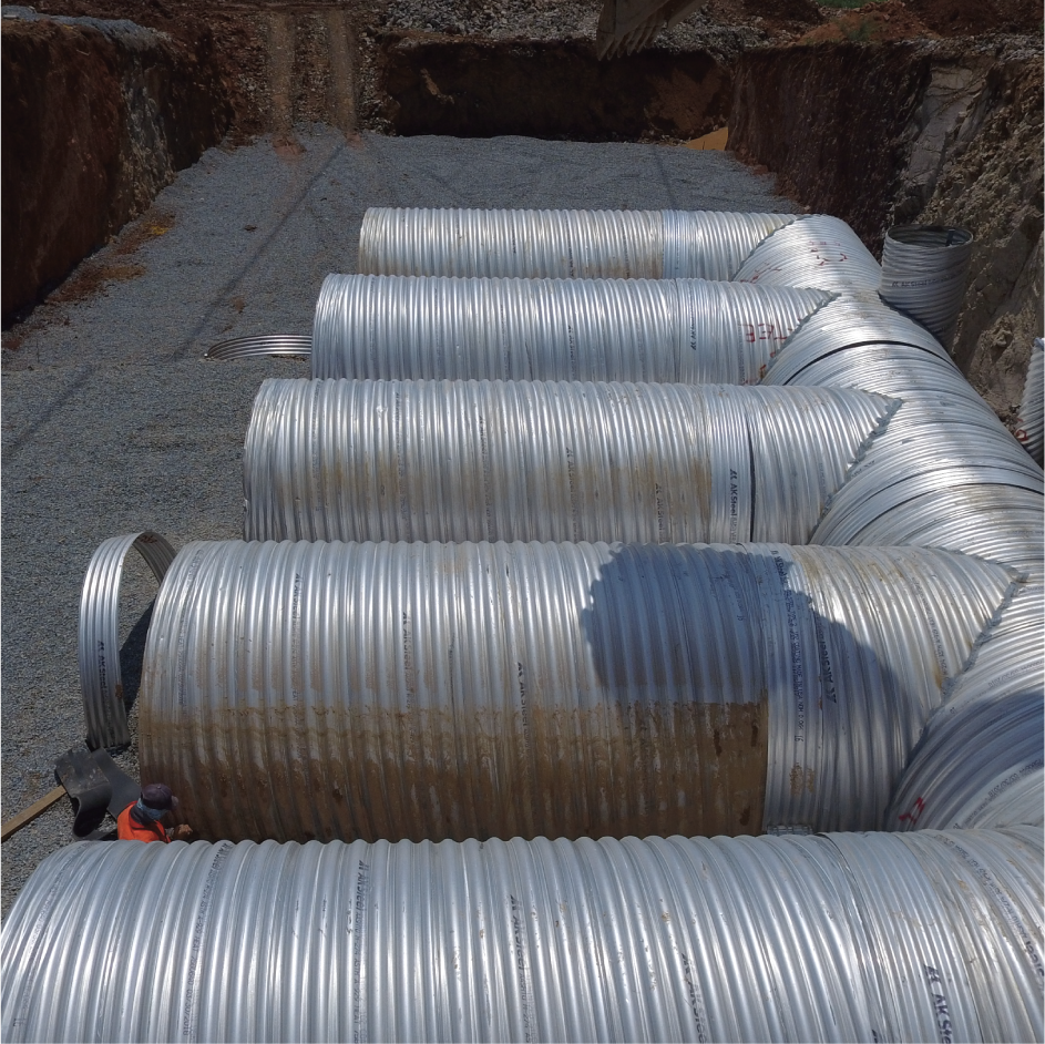 SISTEMA DE RETENCIÓN DE AGUA PLUVIAL CAPITALNORTE Municipio de Zapopan, Jalisco. manufacturado con tubería HEL-COR® CONTECH MÉXICO