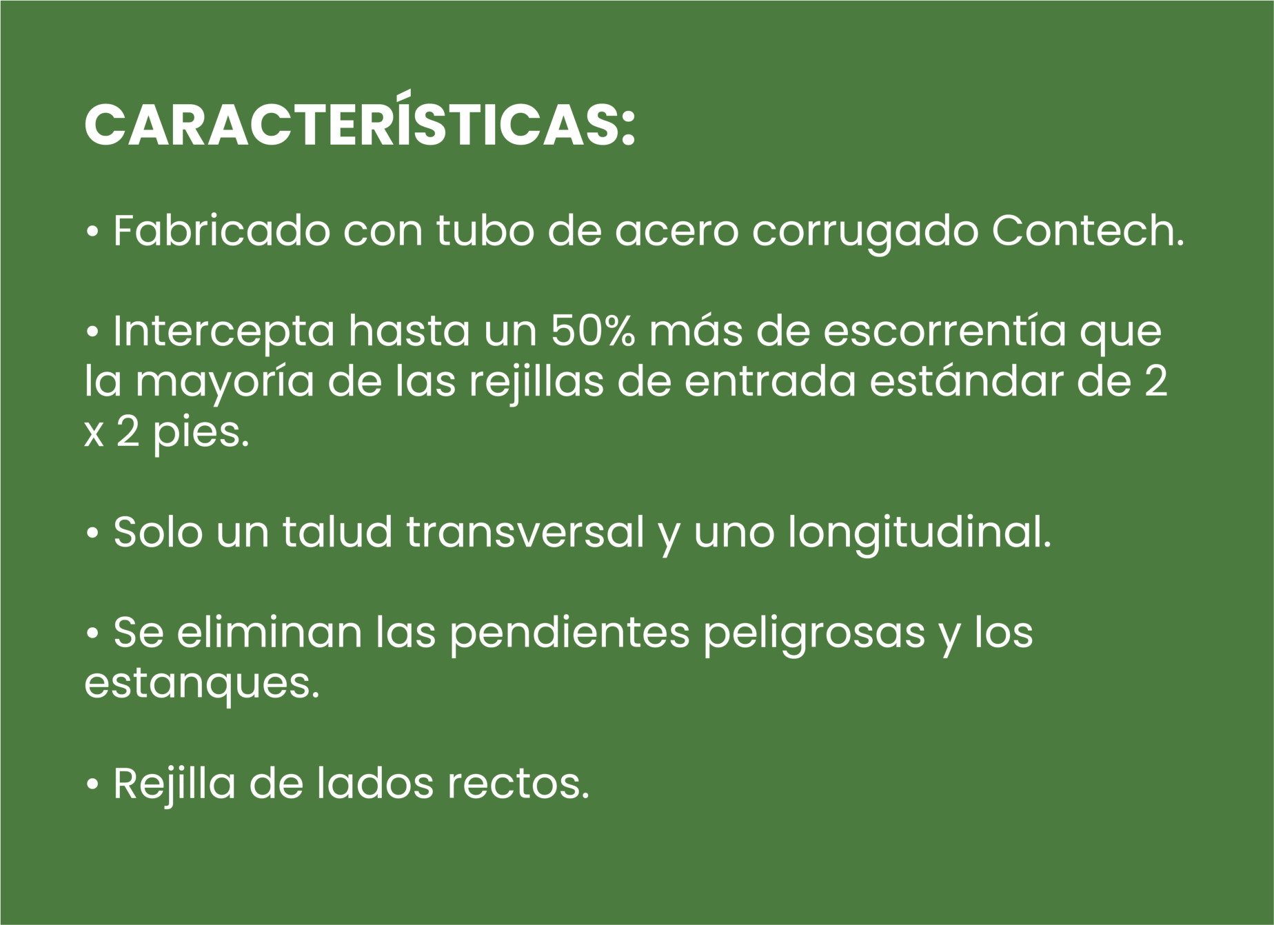 CARACTERÍSTICAS DE SLOTTED DRAIN CONTECH MEXICO