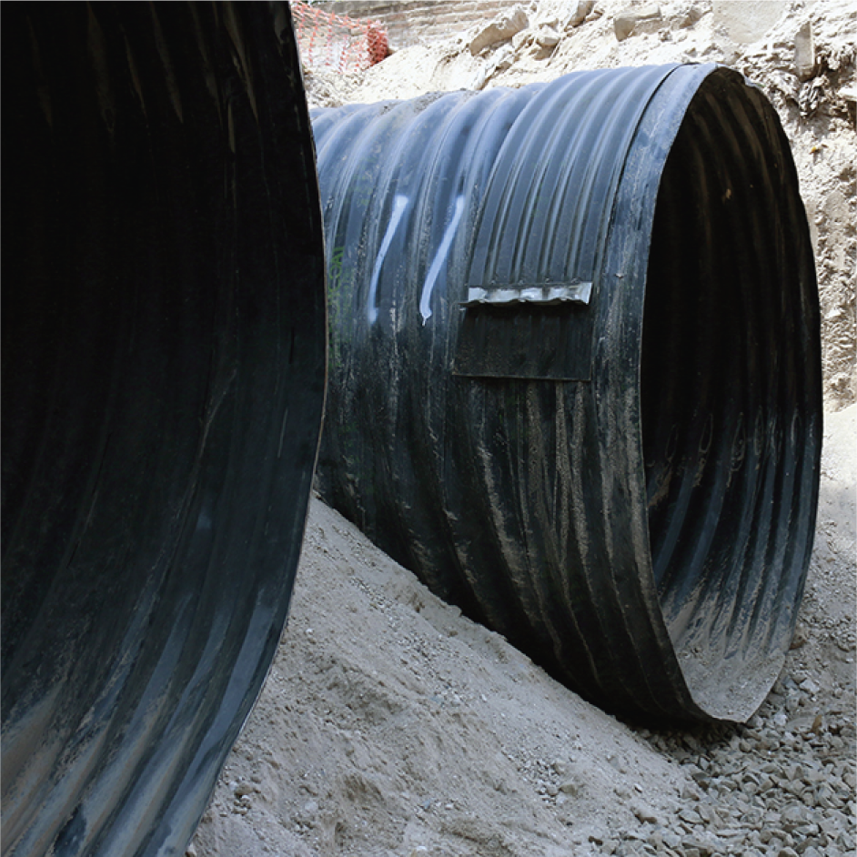 SISTEMA DE RETENCIÓN DE AGUA PLUVIAL RÍO GRANDE TLAQUEPAQUE, JALISCO manufacturado con tubería HEL-COR® CONTECH MÉXICO