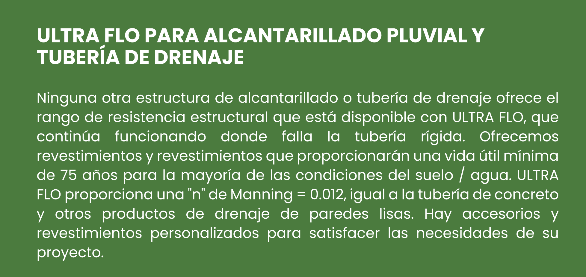 Tubería de acero corrugado para alcantarillas, canales y cercamientos de zanjas. ULTRAFLO CONTECH MÉXICO