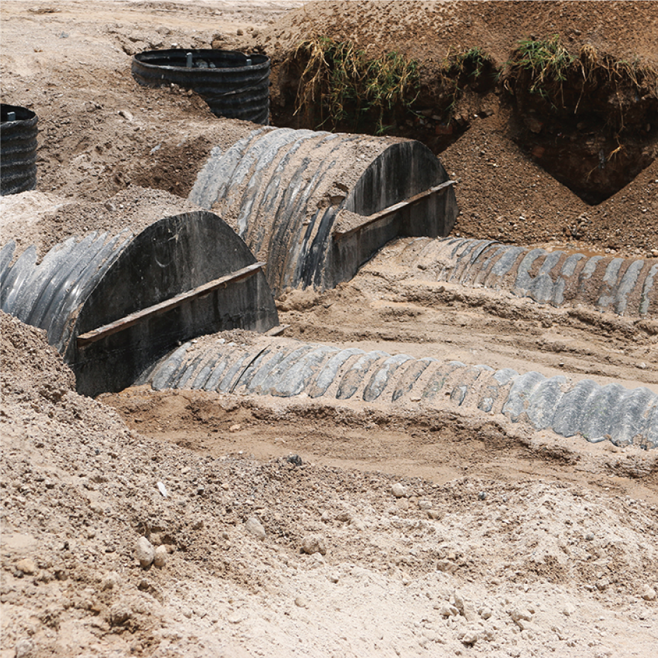 SISTEMA DE RETENCIÓN DE AGUA PLUVIAL RÍO GRANDE TLAQUEPAQUE, JALISCO manufacturado con tubería HEL-COR® CONTECH MÉXICO