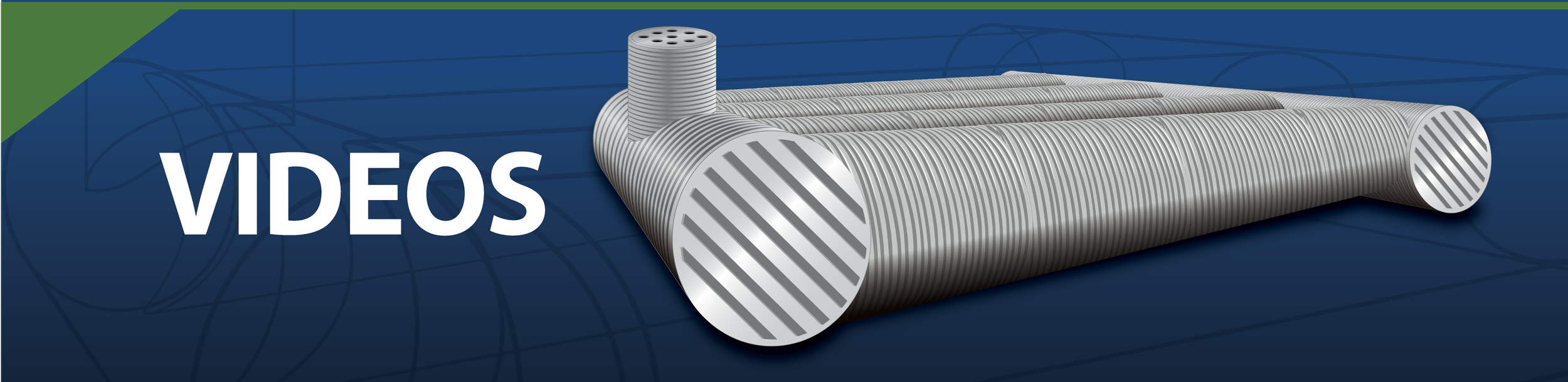 Logotipo de videos con imagen de un condensador elétrico de forma cilíndrica