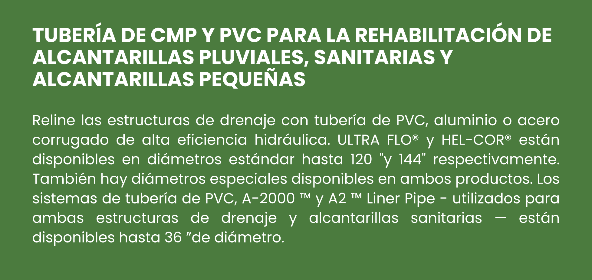 Tubería de acero corrugado para alcantarillas, canales y cercamientos de zanjas. ULTRAFLO CONTECH MÉXICO