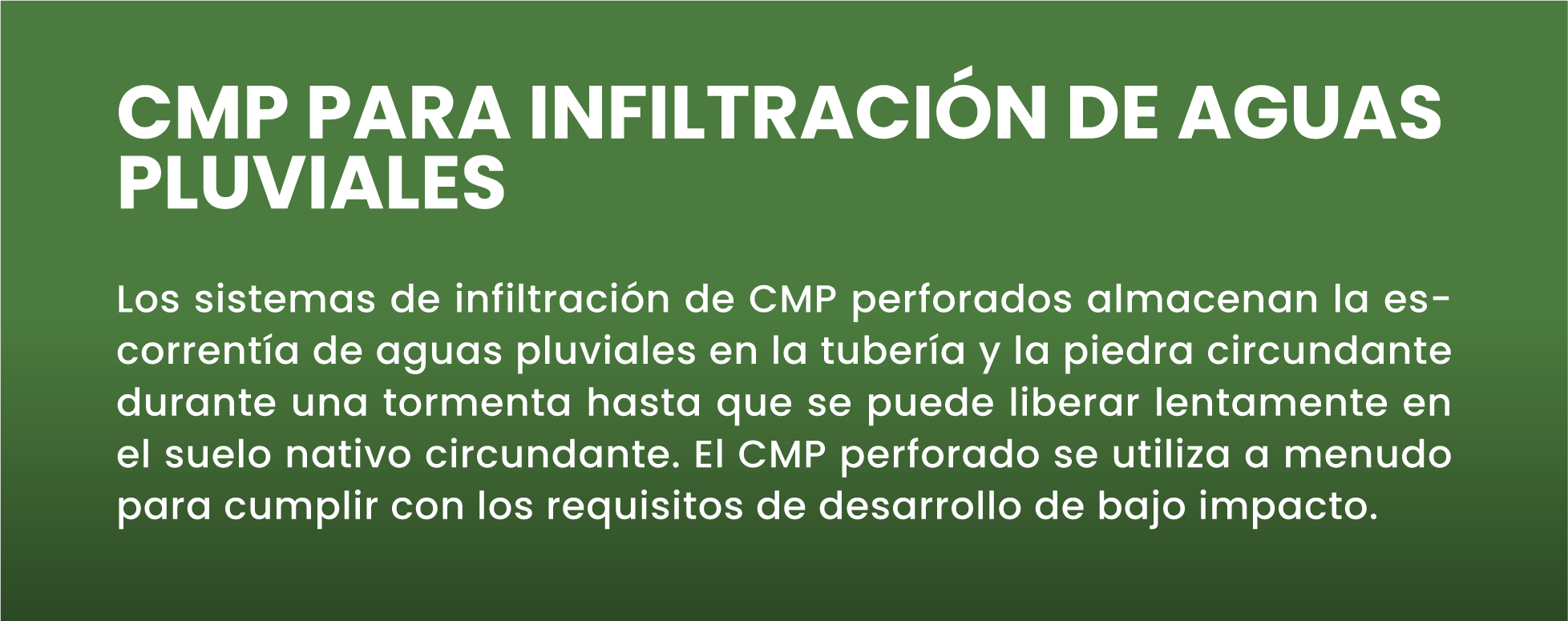 SISTEMAS DE RETENCIÓN PLUVIAL CMP CONTECH MEXICO PARA INFILTRACIÓN DE AGUAS PLUVIALES