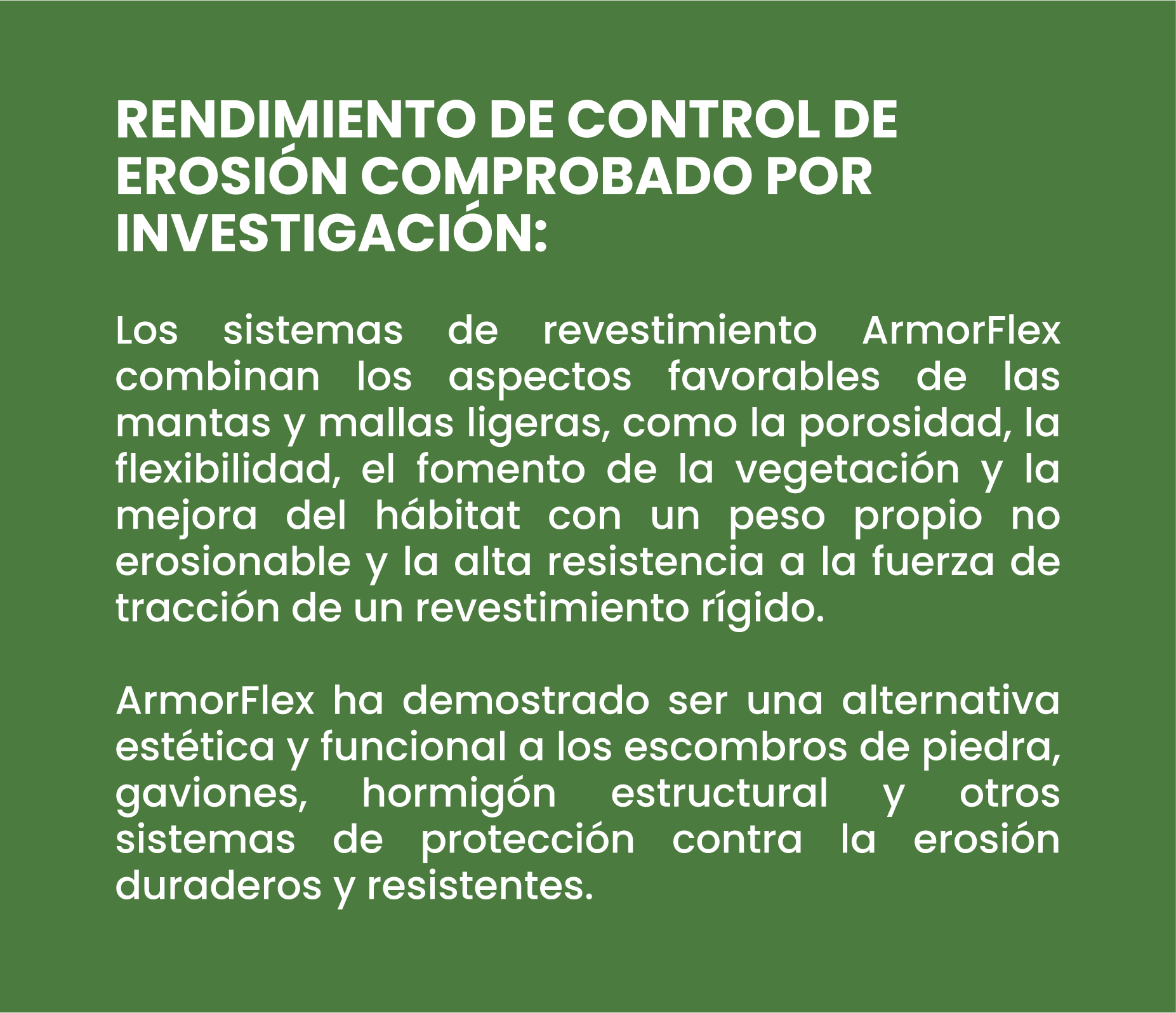 sistemas de revestimiento ArmorFlex y sus ventajas en control de erosión y protección ambiental. CONTECH MÉXICO