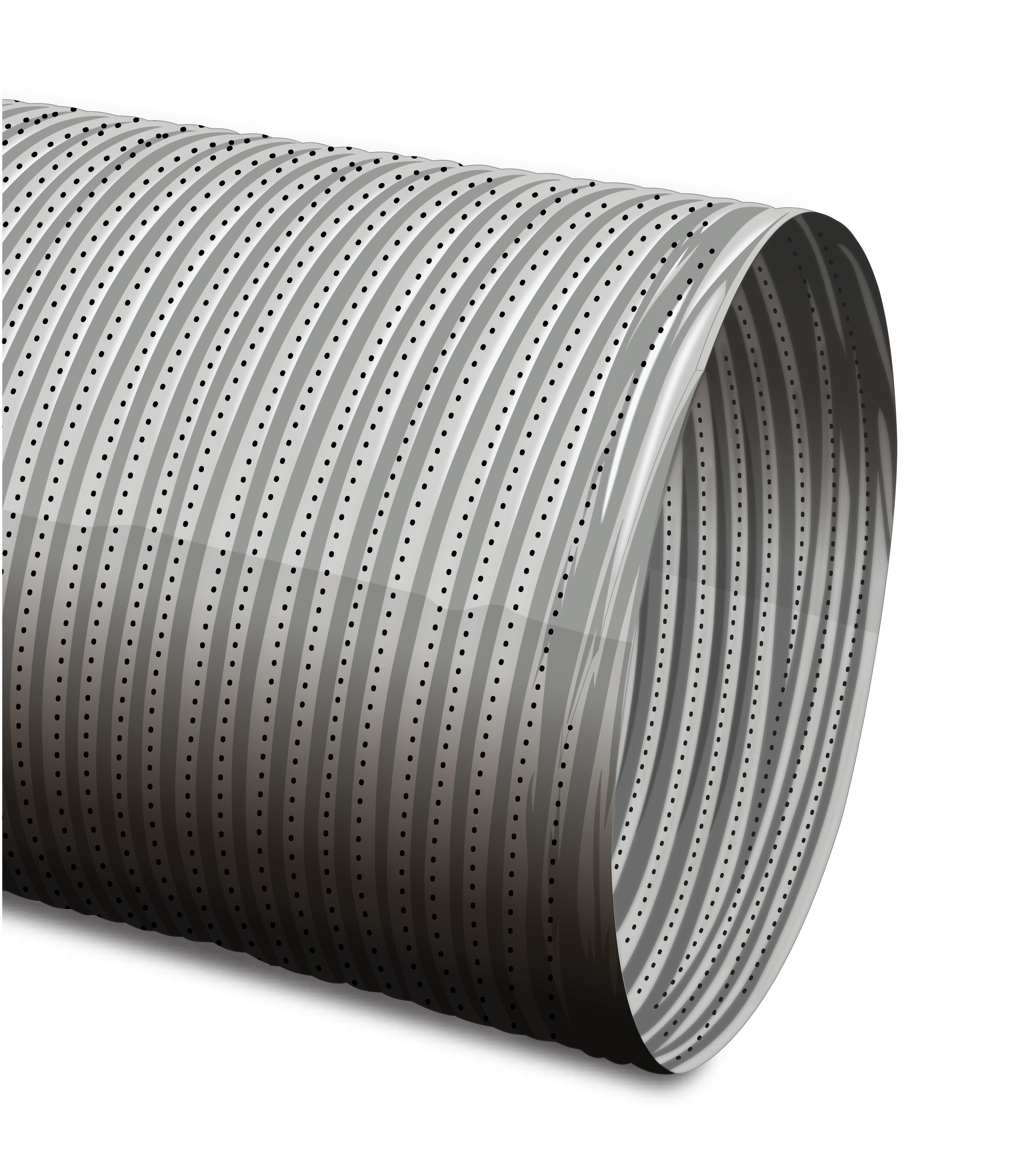 Un carrete grande de cinta de perforaciones metálicas