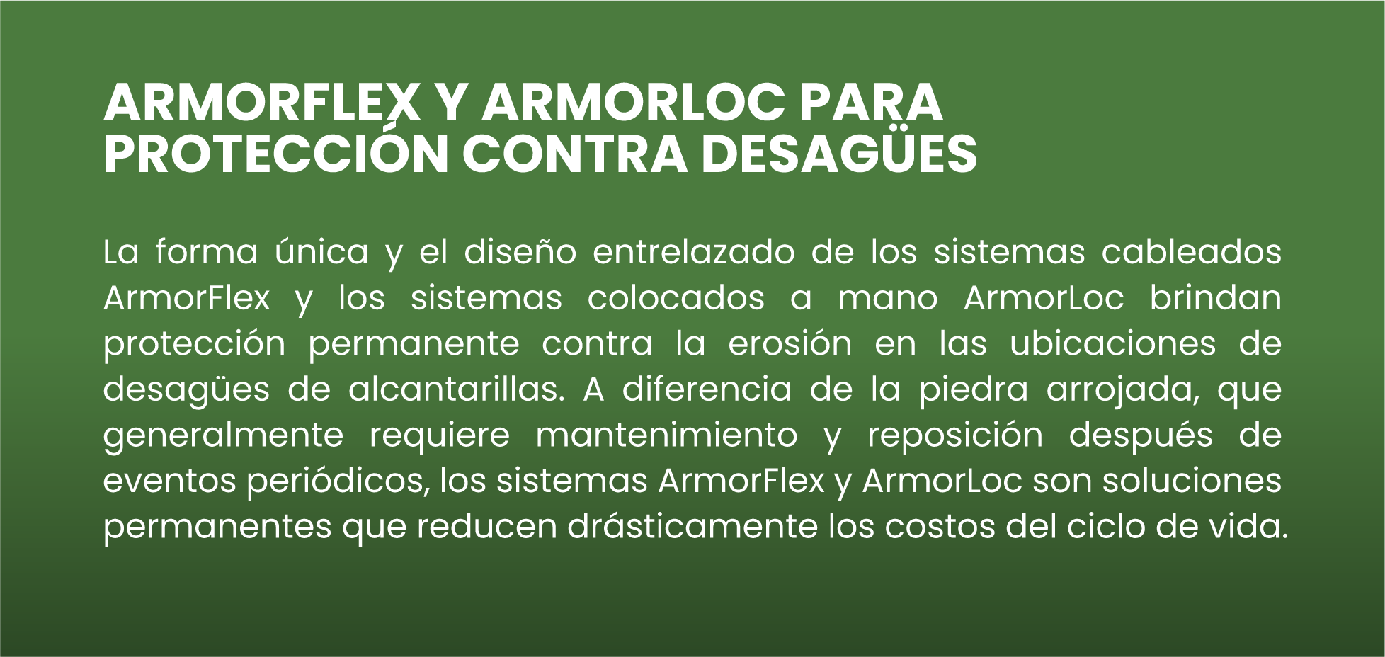 ArmorFlex y ArmorLoc para protección contra desagües CONTECH MEXICO