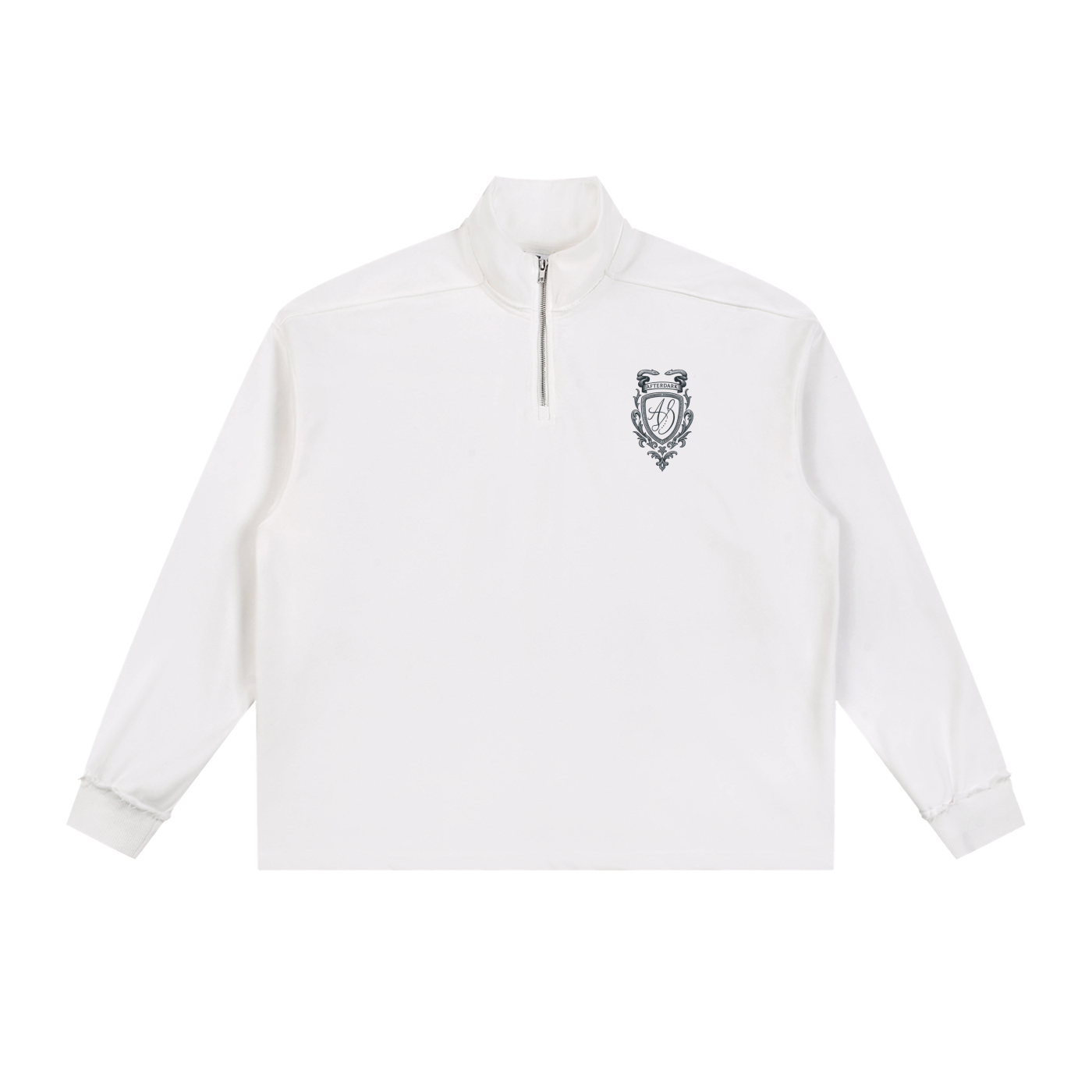 Half-Zip Rolled Edge Fleece Sweatshirt