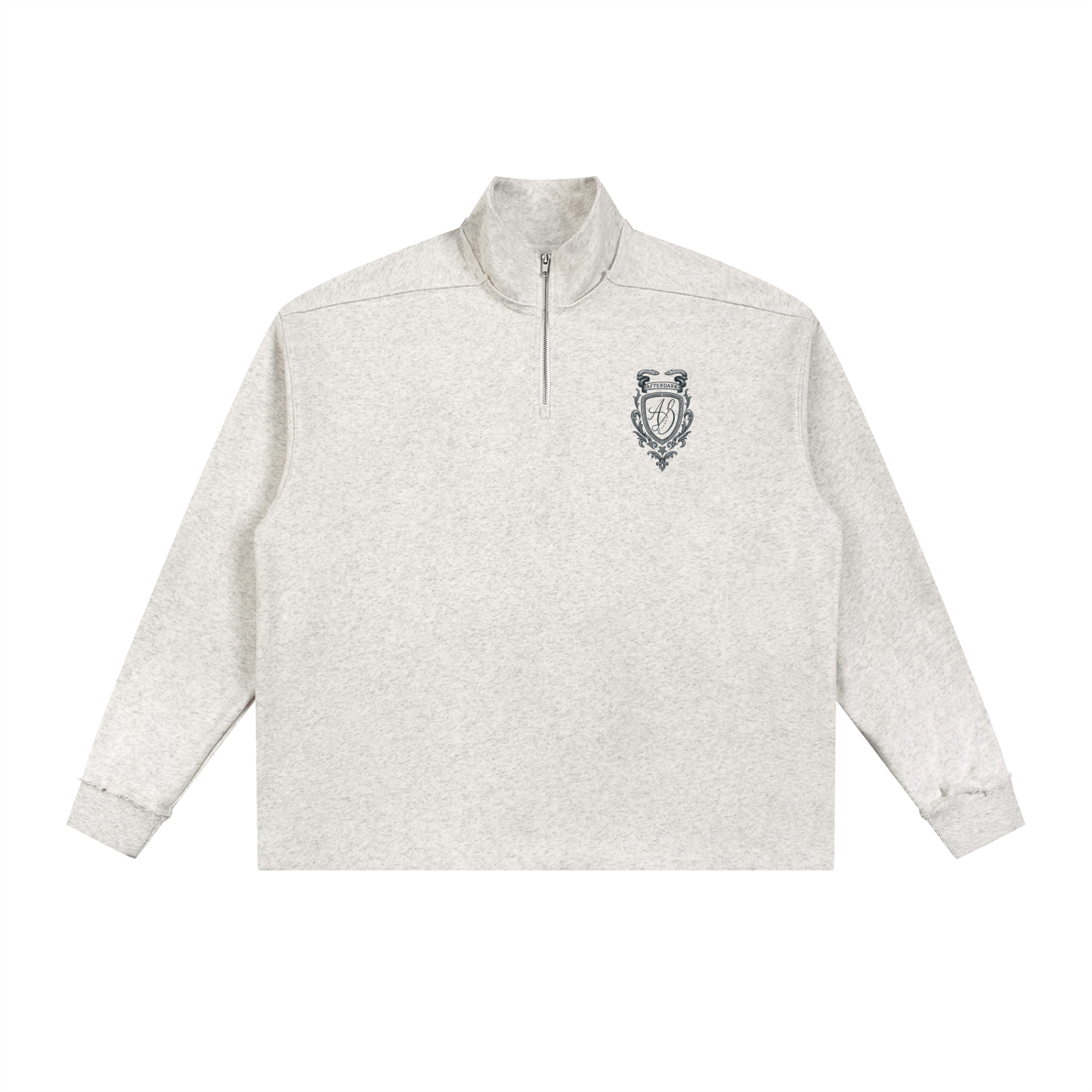 Half-Zip Rolled Edge Fleece Sweatshirt