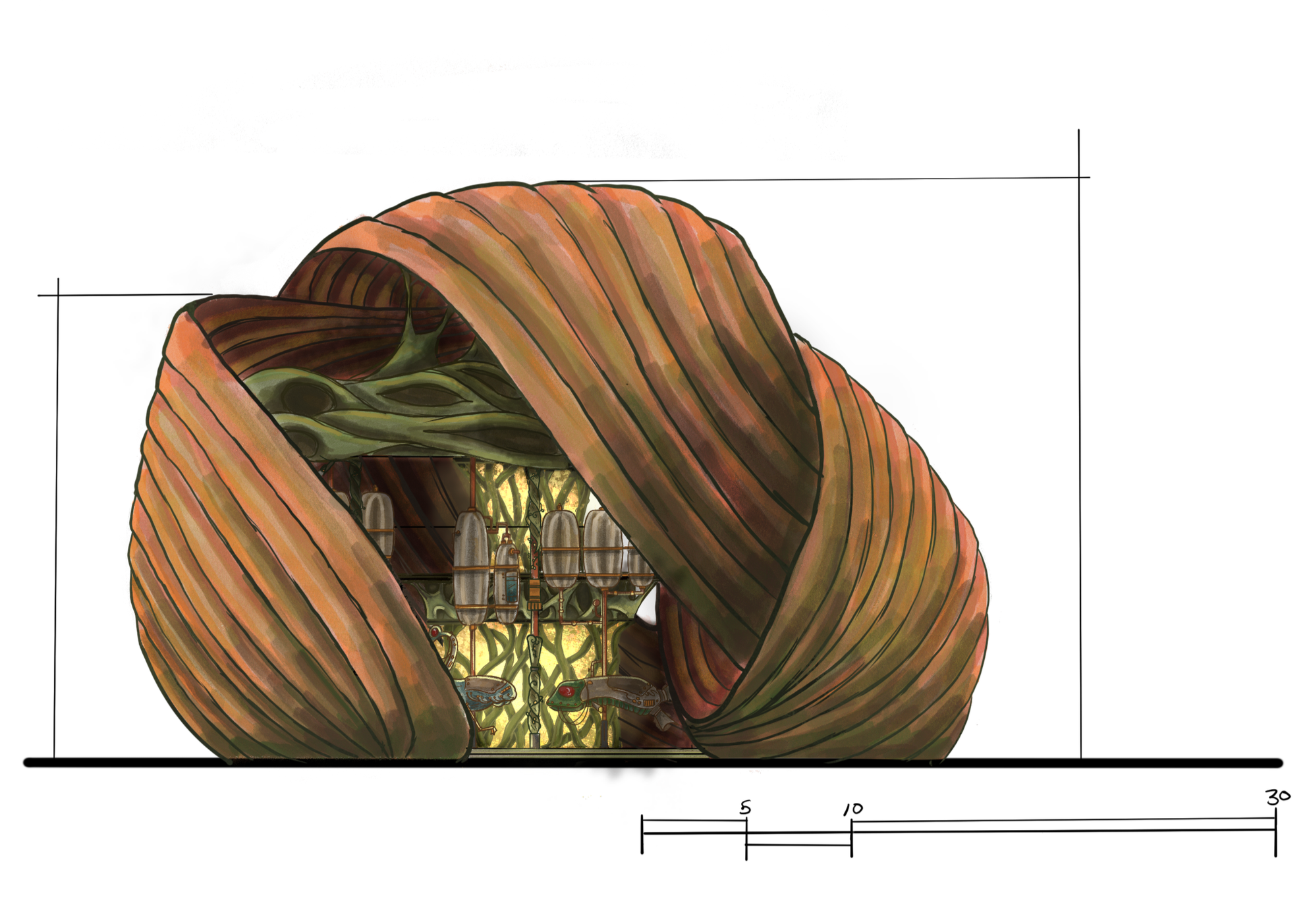 Scrapjack Carousel Concept Elevation
-Procreate