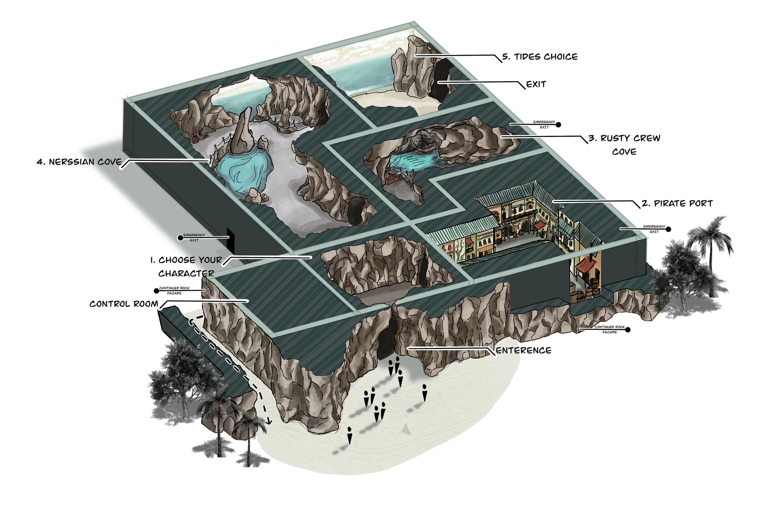 Escape Cove Isometric View
-Procreate