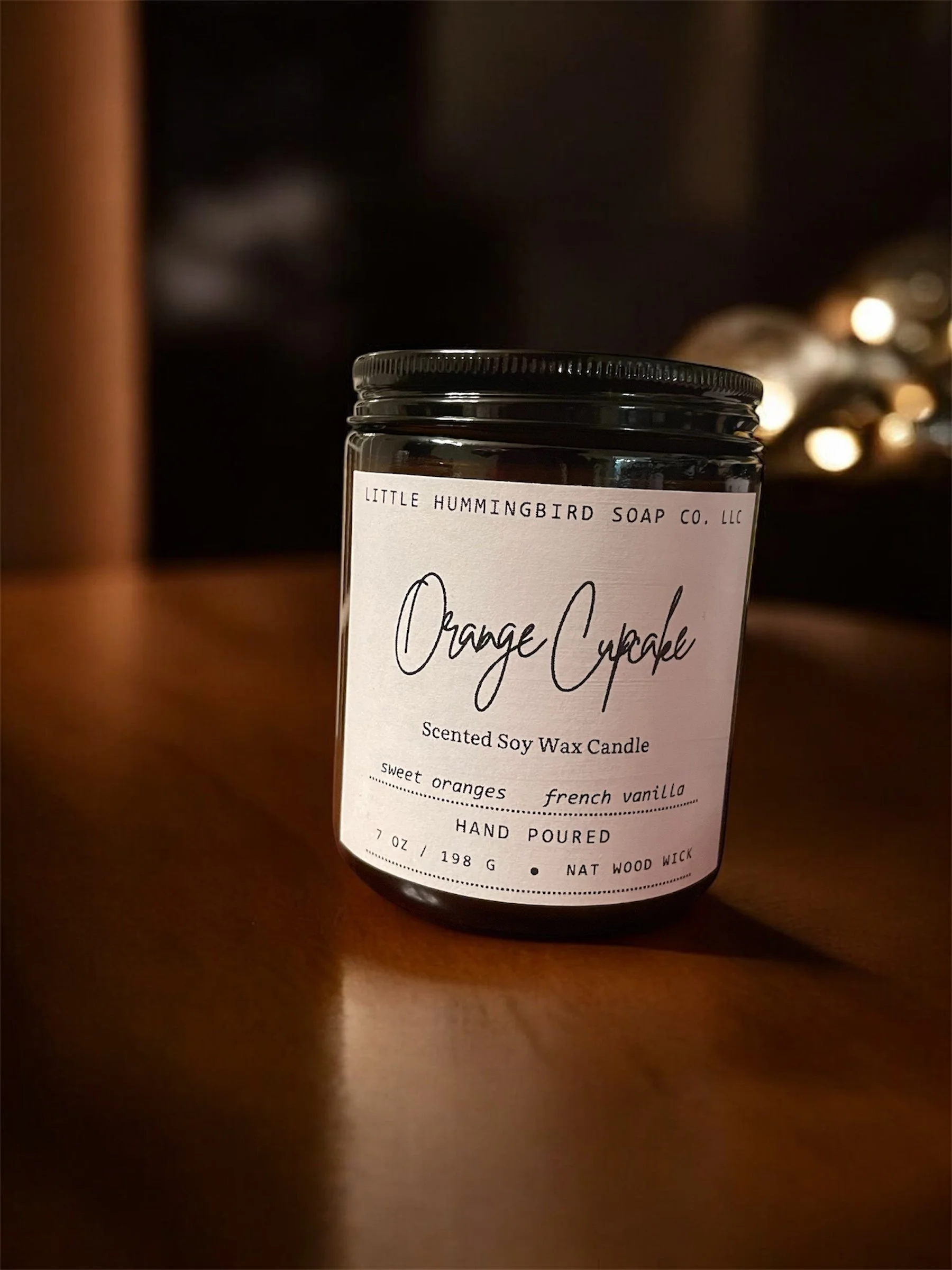 Wood Wick Candle + Orange Cupcake