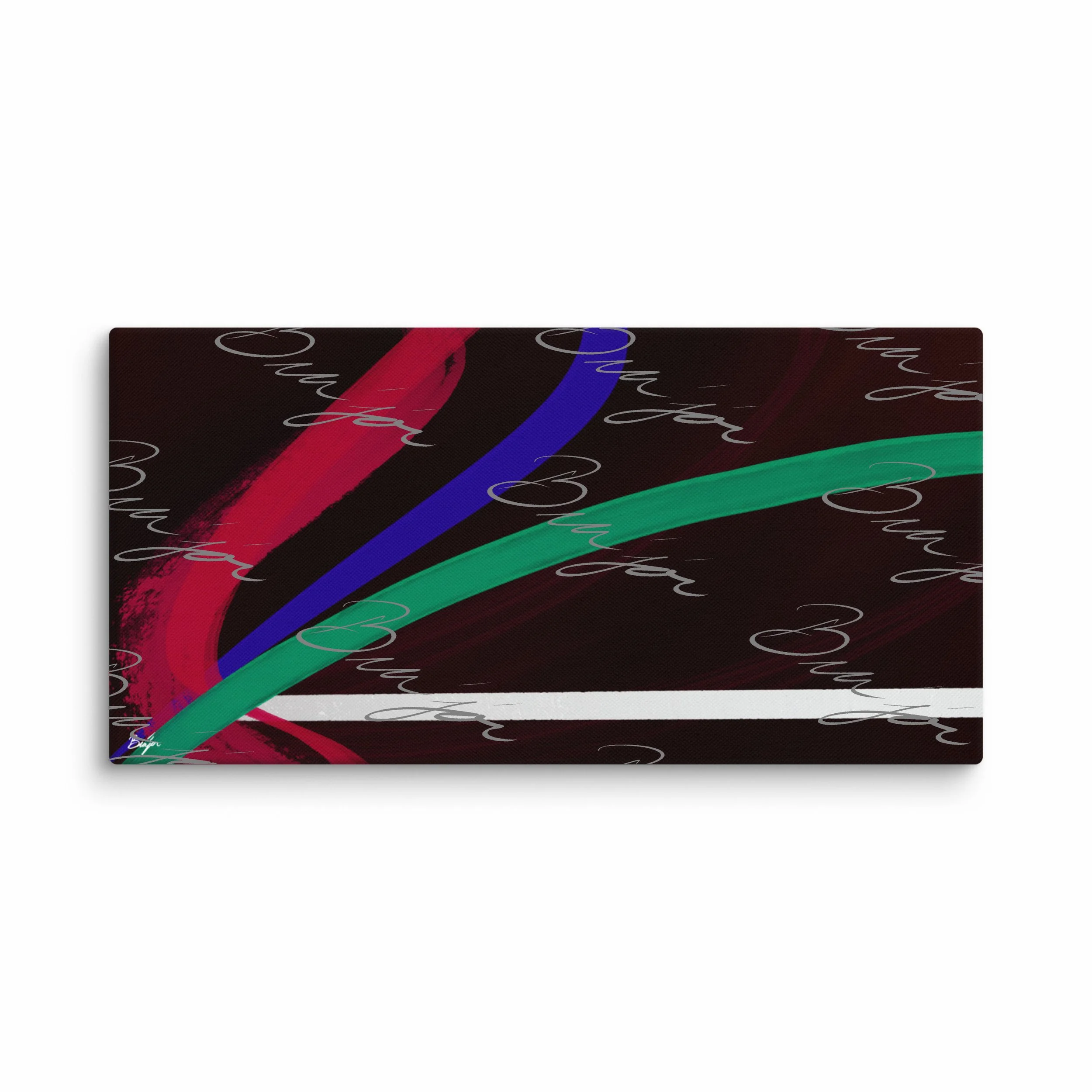 30x60 XL Canvas Abstract artwork titled Journey designed by the digital abstract artist Bra'jor. Artwork includes the colors Red, White, Green, and Blue