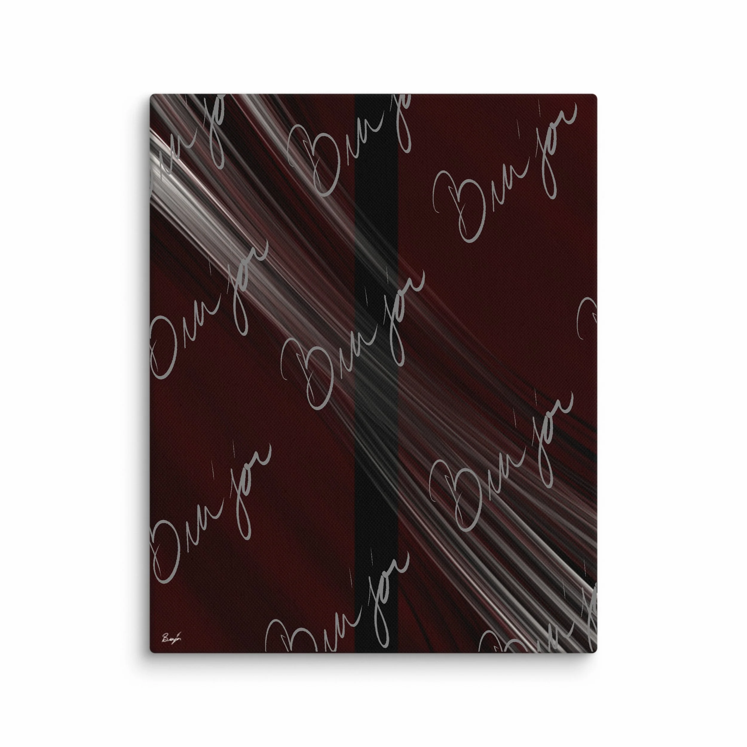 8x10 Canvas abstract artwork titled Still Standing designed by the digital abstract artist Bra'jor. Artwork includes the colors Maroon, Red, Black, and White