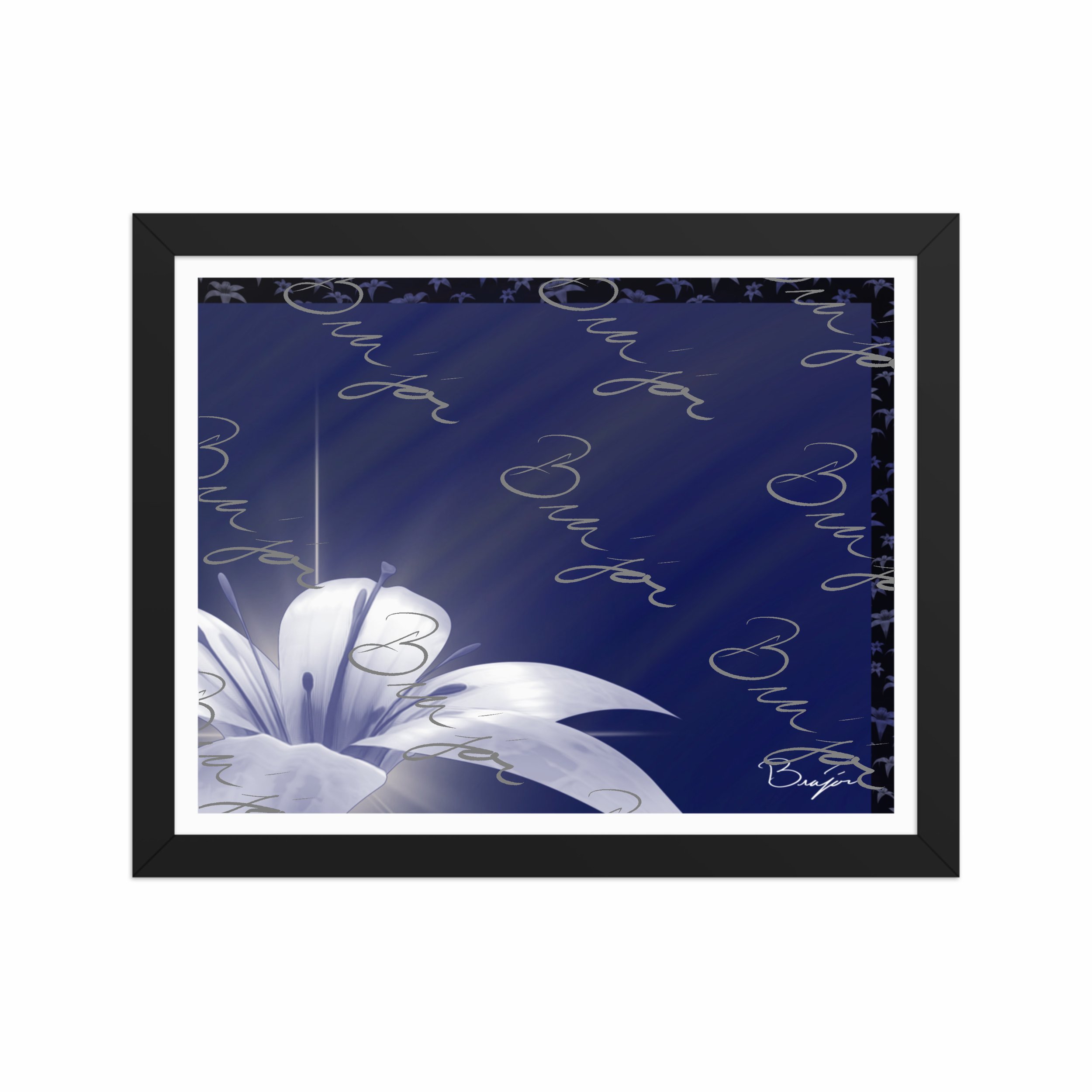 Framed Artwork - Title: Tranquil Glow - Blue