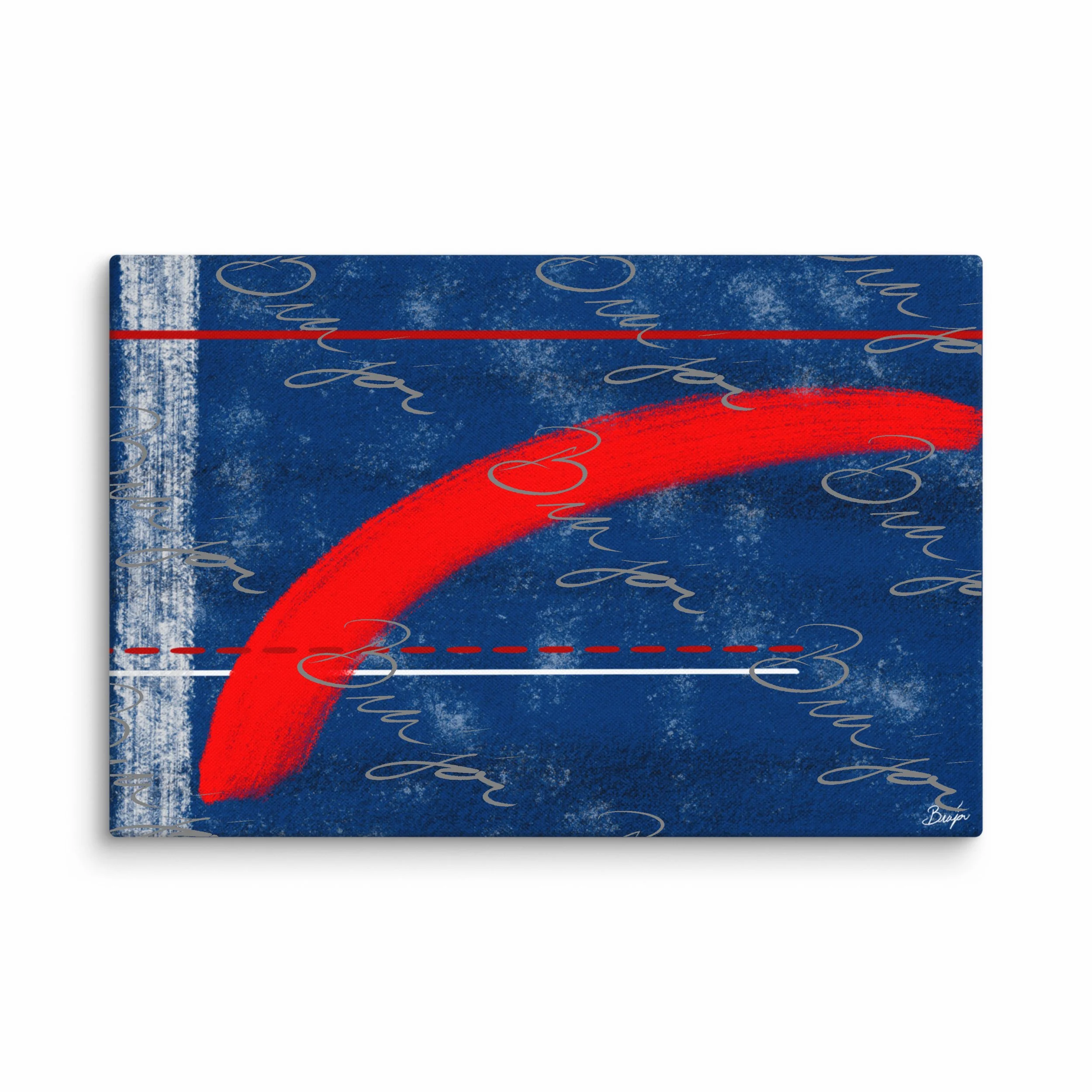 40x60 XL Canvas abstract artwork titled Be Bold designed by the digital abstract artist Bra'jor. Artwork includes the colors Blue, White, and Red