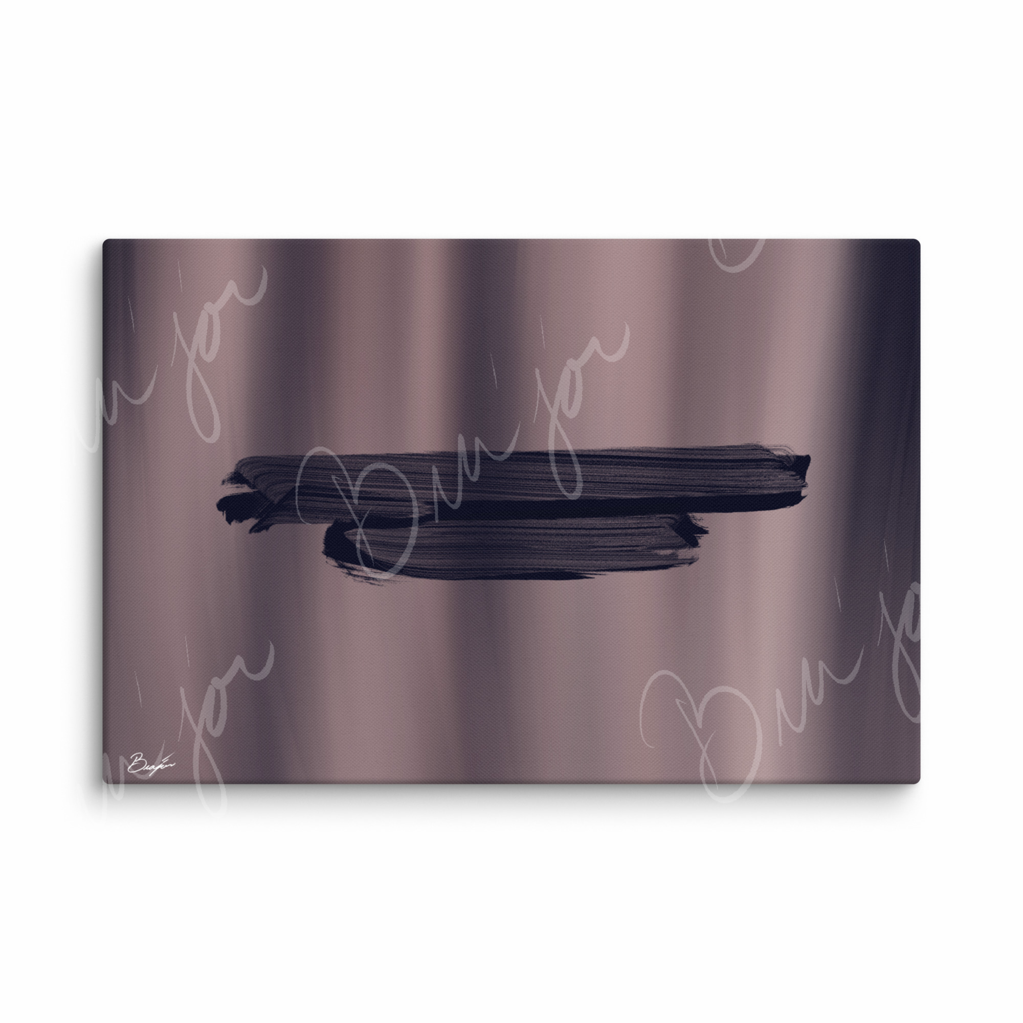 24x36 Canvas Abstract artwork titled Rest designed by the digital abstract artist Bra'jor. Artwork includes the colors Black, Gray, violet, and Mauve